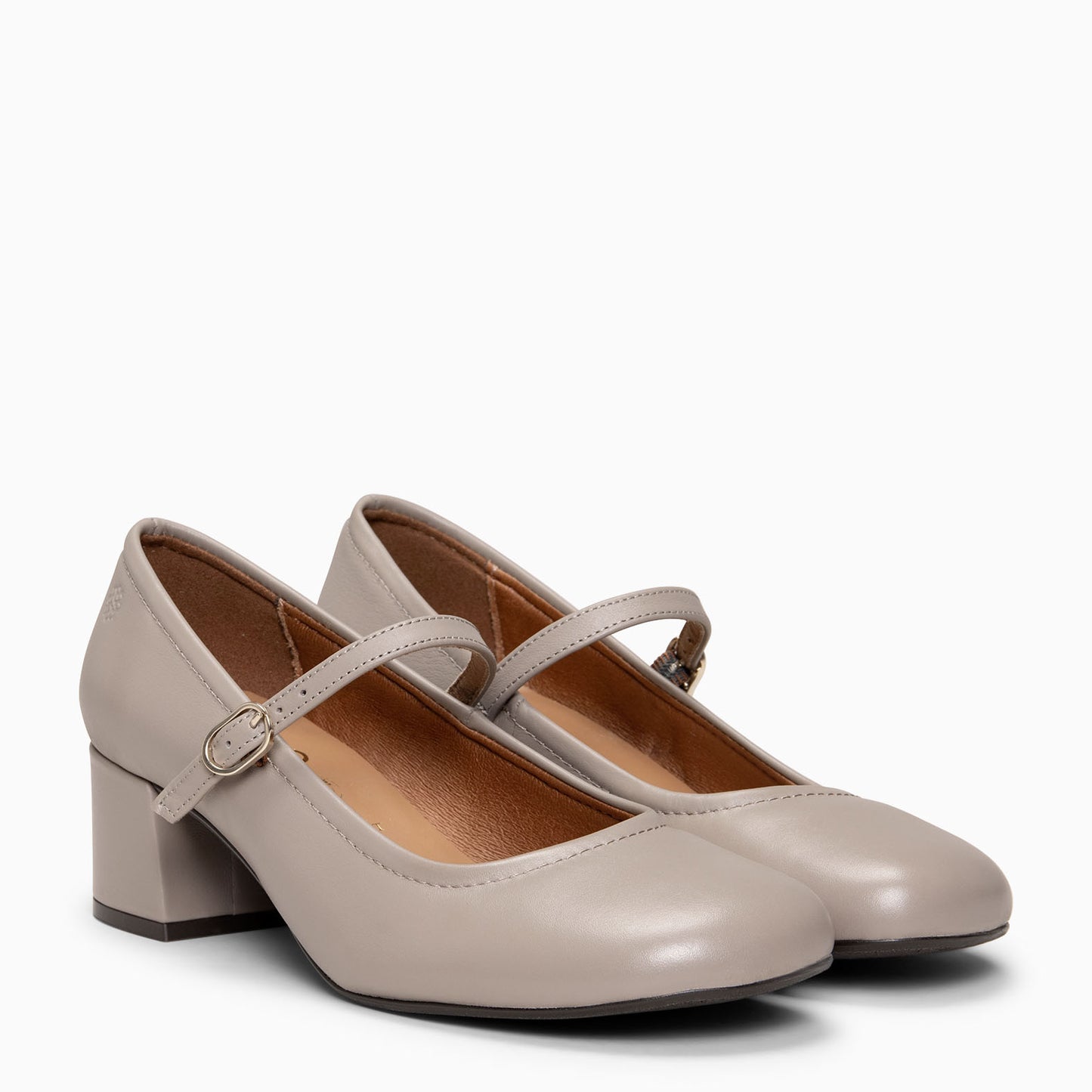 ROSALIA - mercedita de tacón ancho tipo barefoot TAUPE