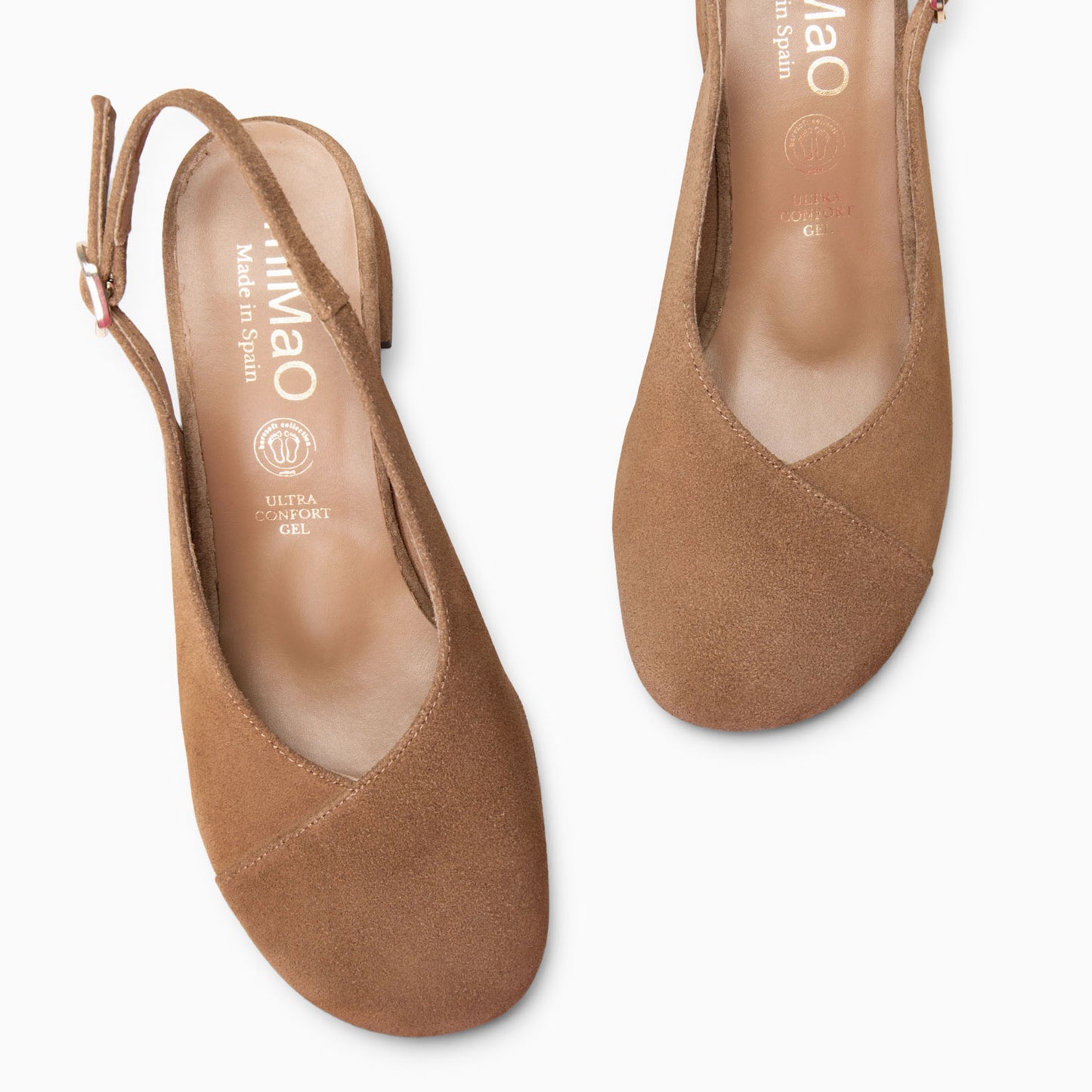 VEGA – Zapato de tacón ancho destalonado estilo barefoot TAUPE