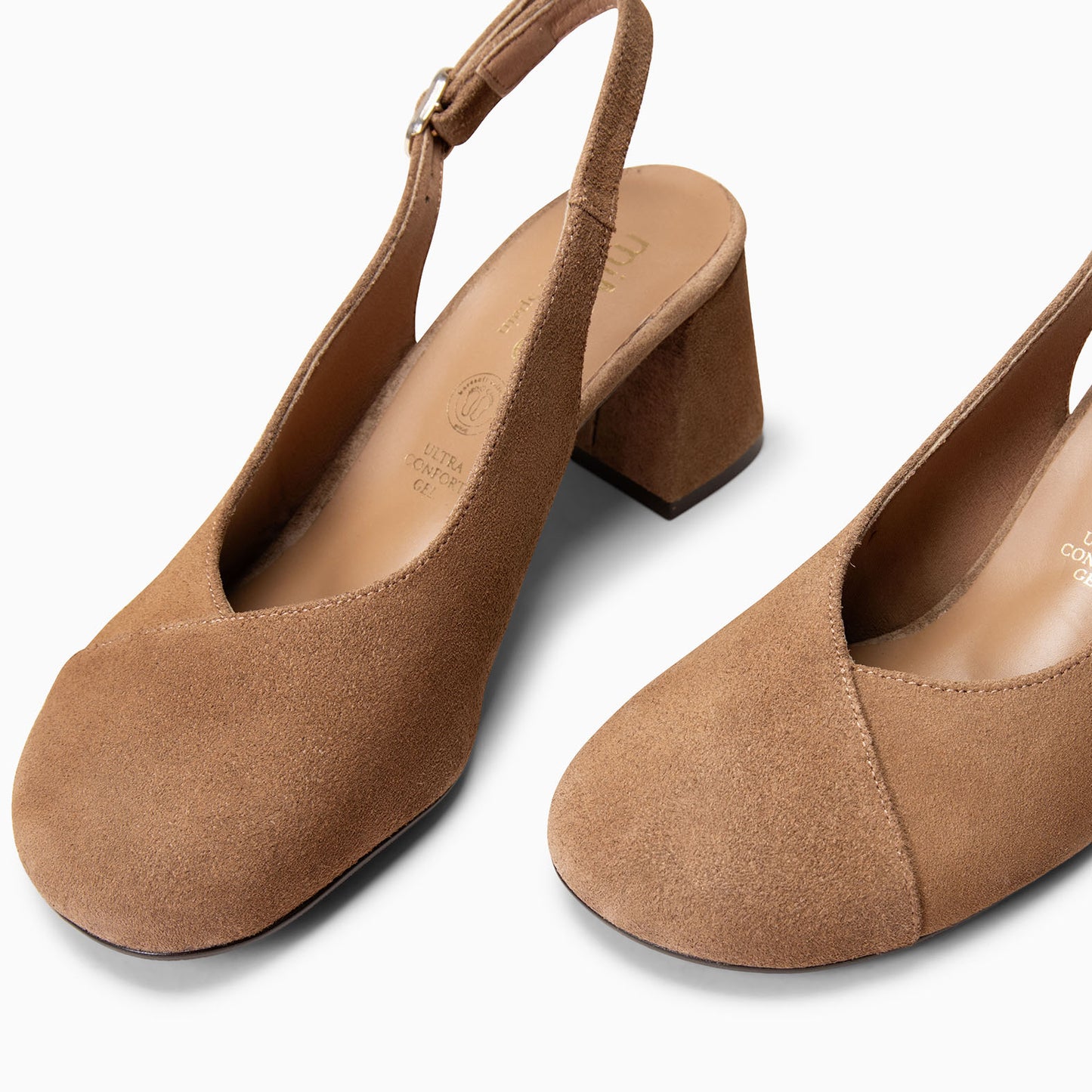 VEGA – Zapato de tacón ancho destalonado estilo barefoot TAUPE