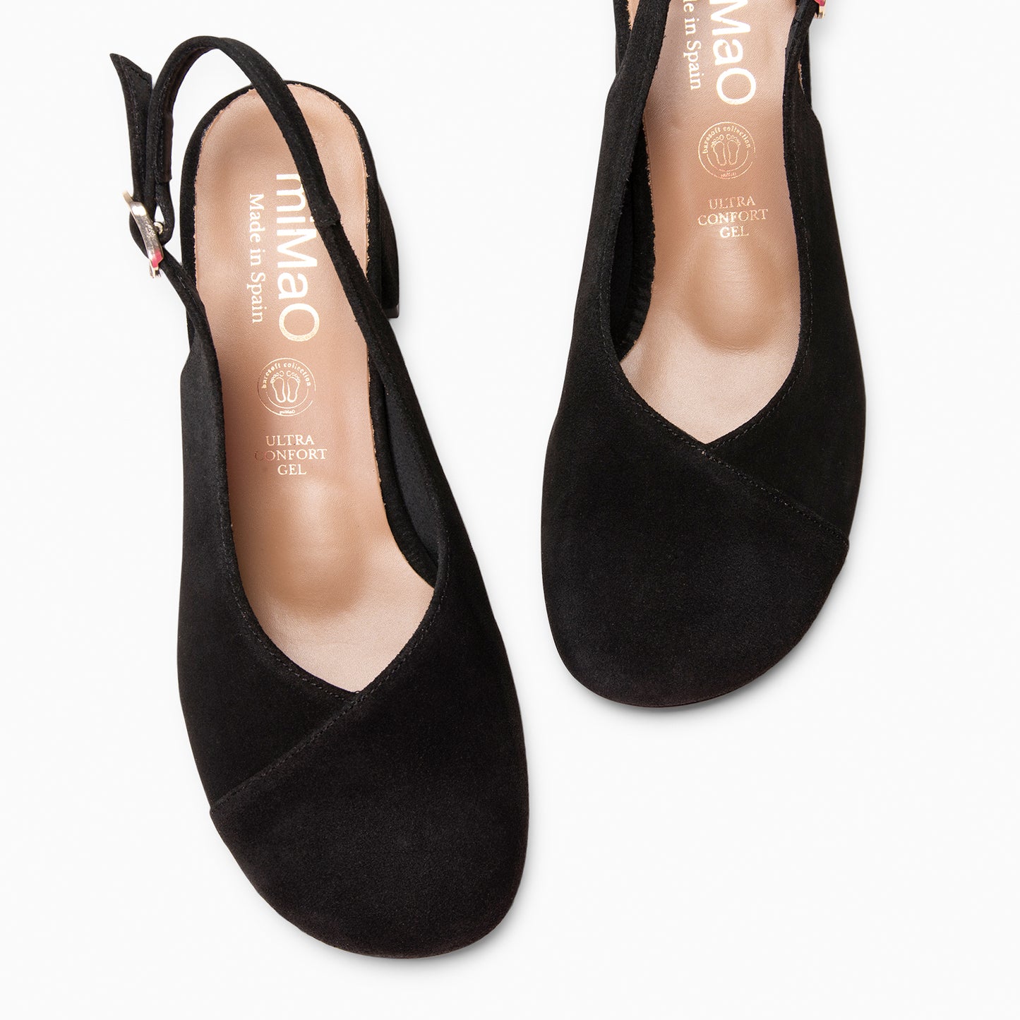 VEGA – Zapato de tacón ancho destalonado estilo barefoot NEGRO