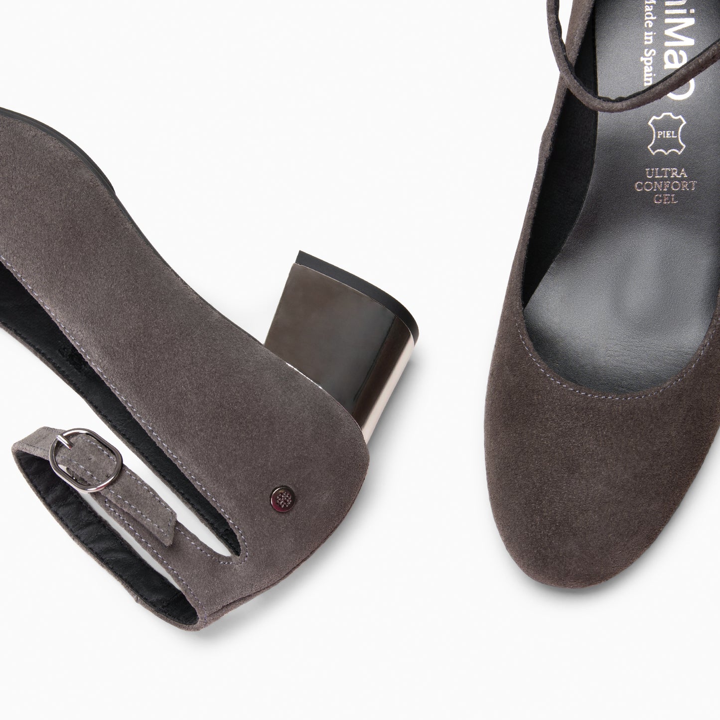 URBAN REDONDO CON PULSERA – Zapato de tacón medio GRIS