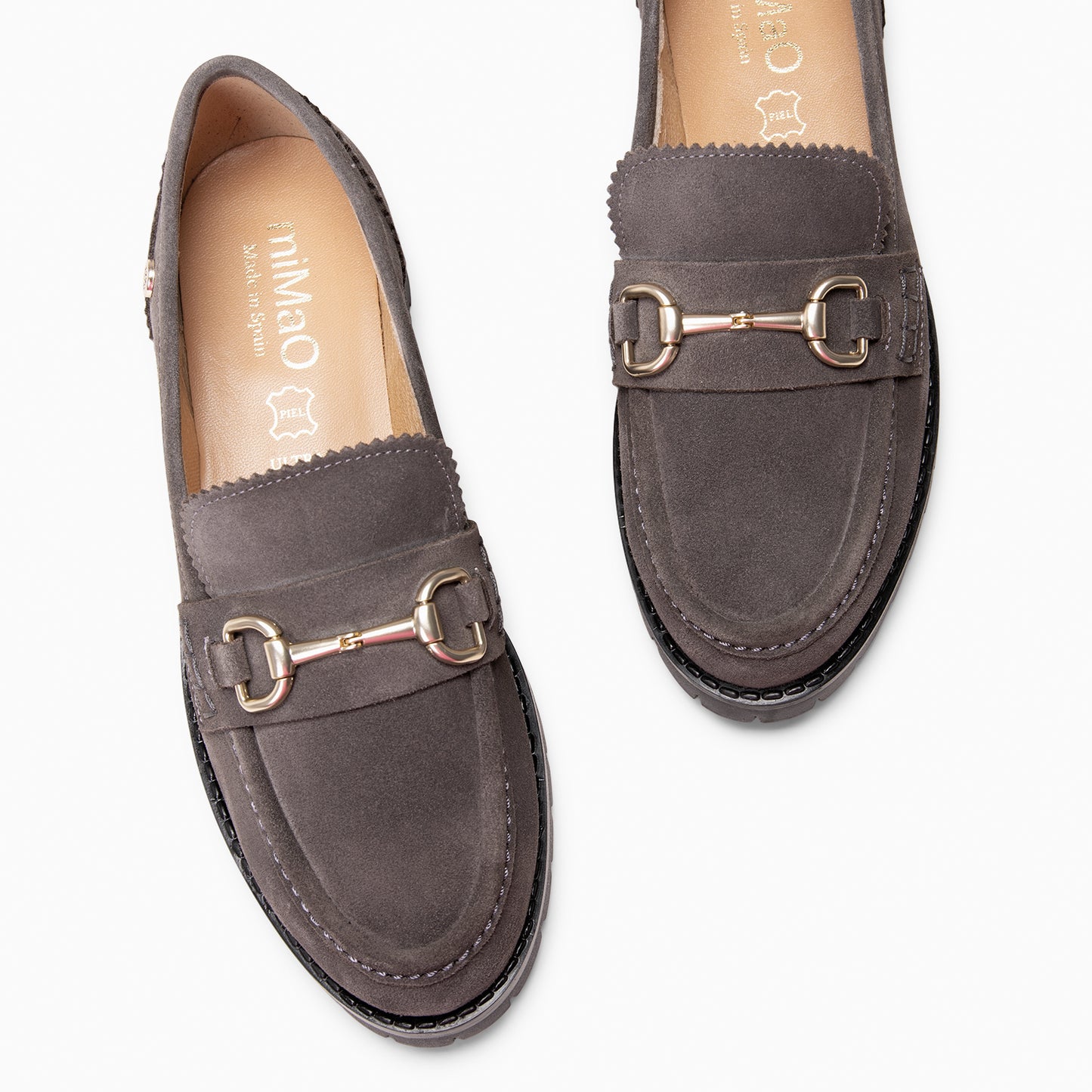 TREVILLA - Mocasín con aplique metálico GRIS