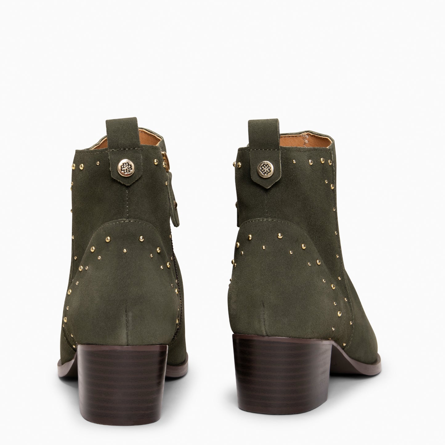 DUSTY– botines de serraje con tachas VERDE