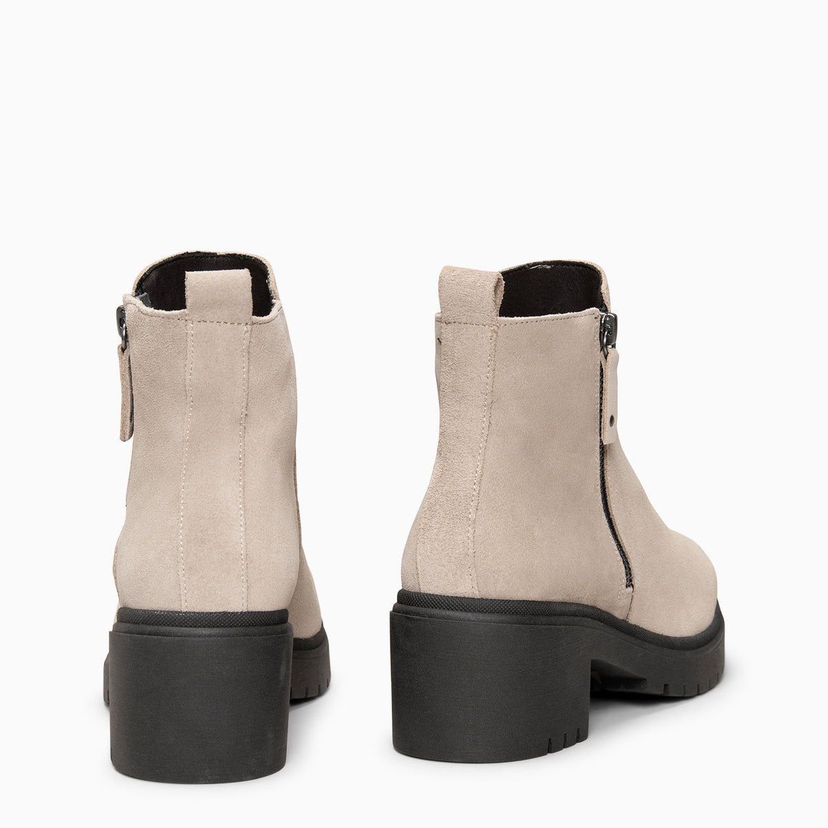 POP - Botín de piel hidrófugo BEIGE