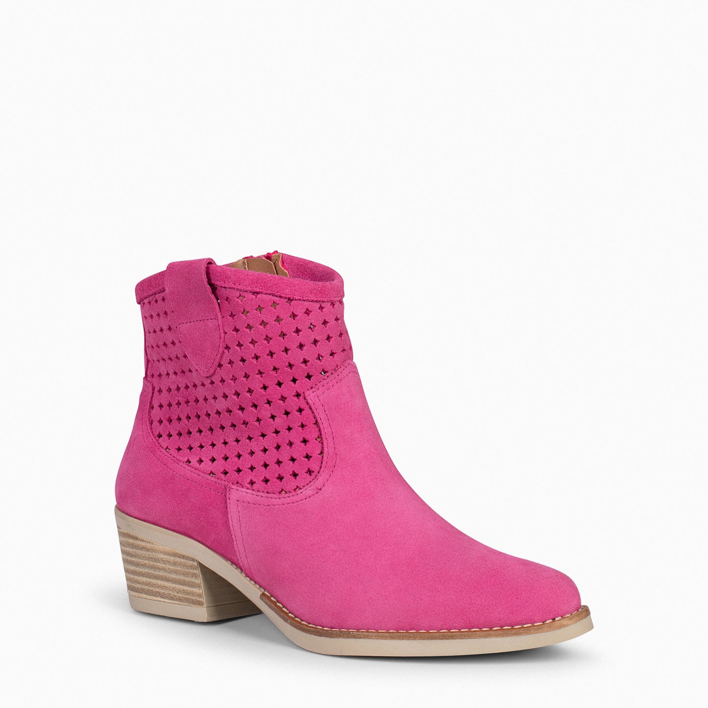 HOUSTON – Botines cowboy con tacón ROSA