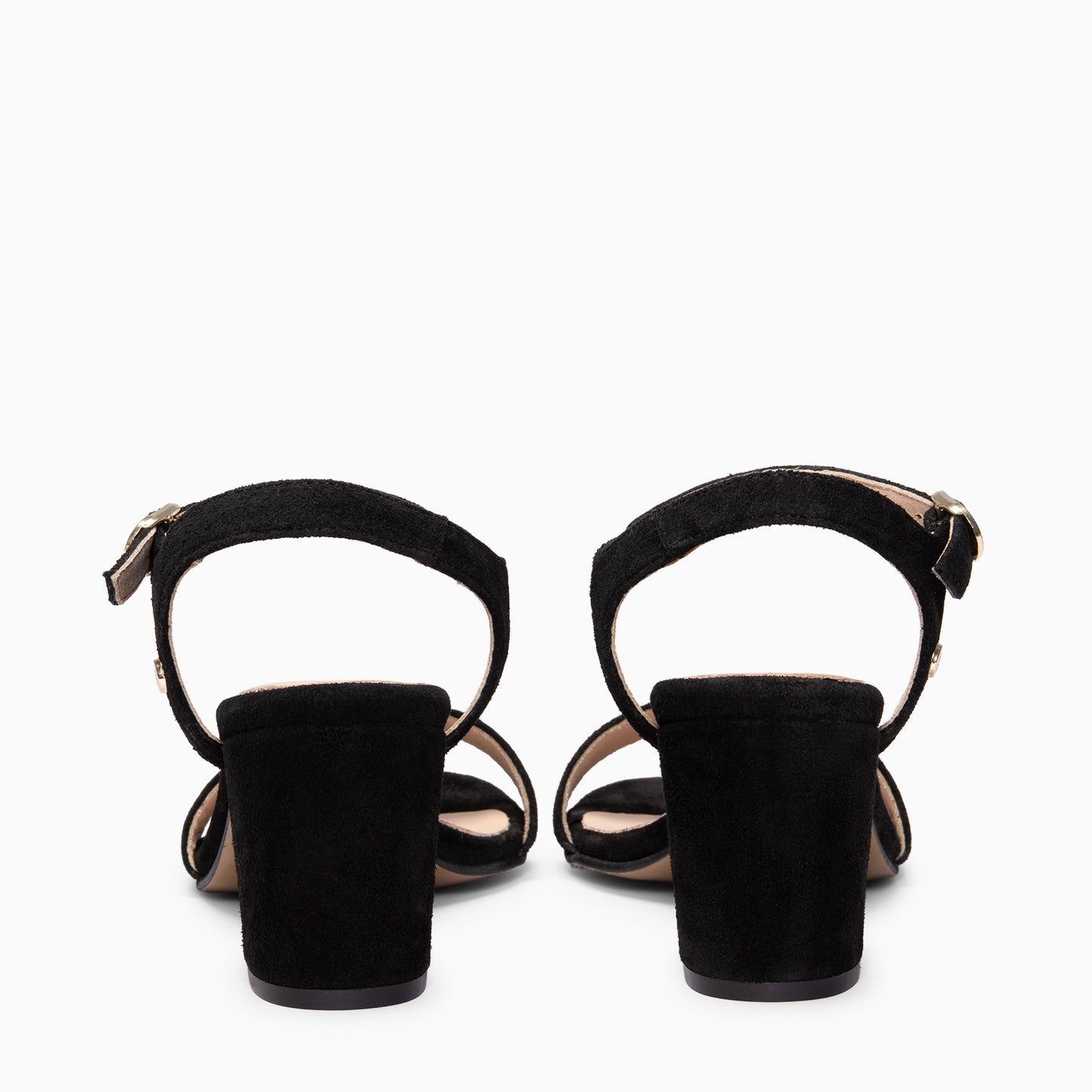 KEILA - Sandalias de Tacón Medio de Ante NEGRO