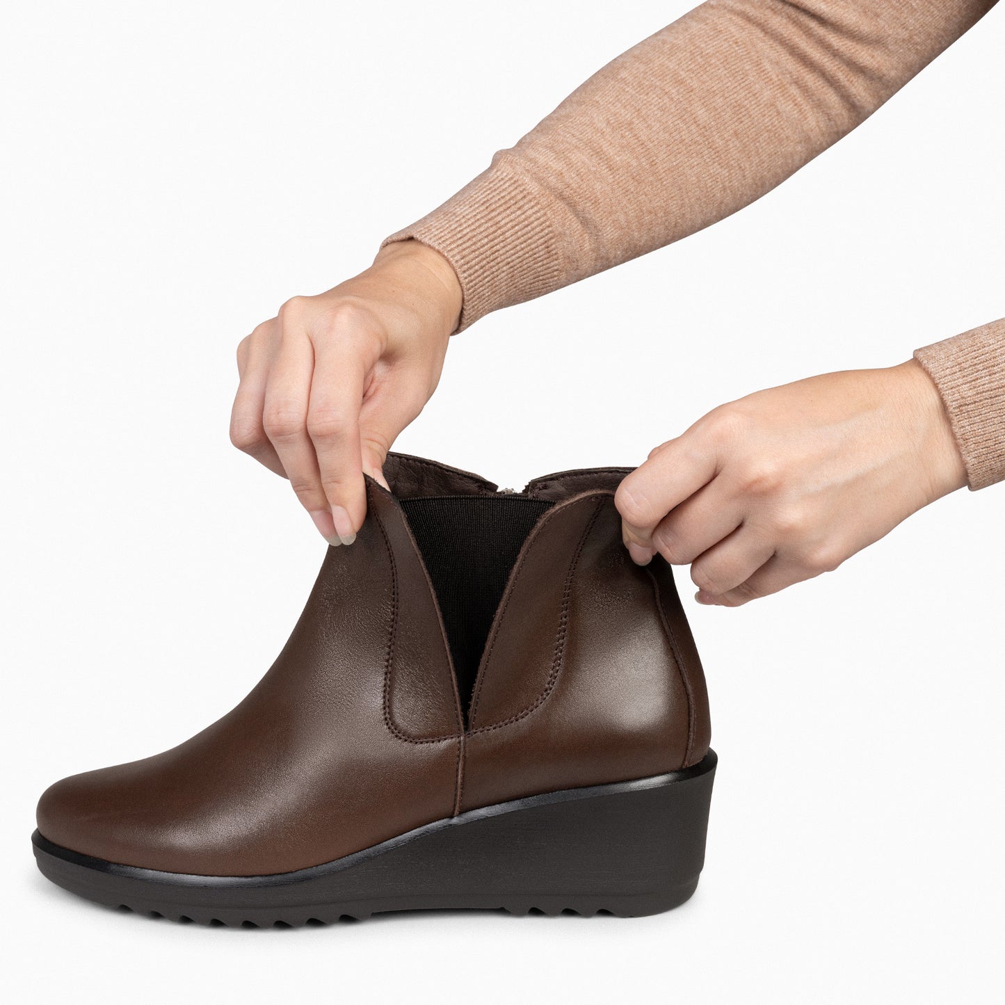 CARLI - Bottines compensées pour femme MARRON