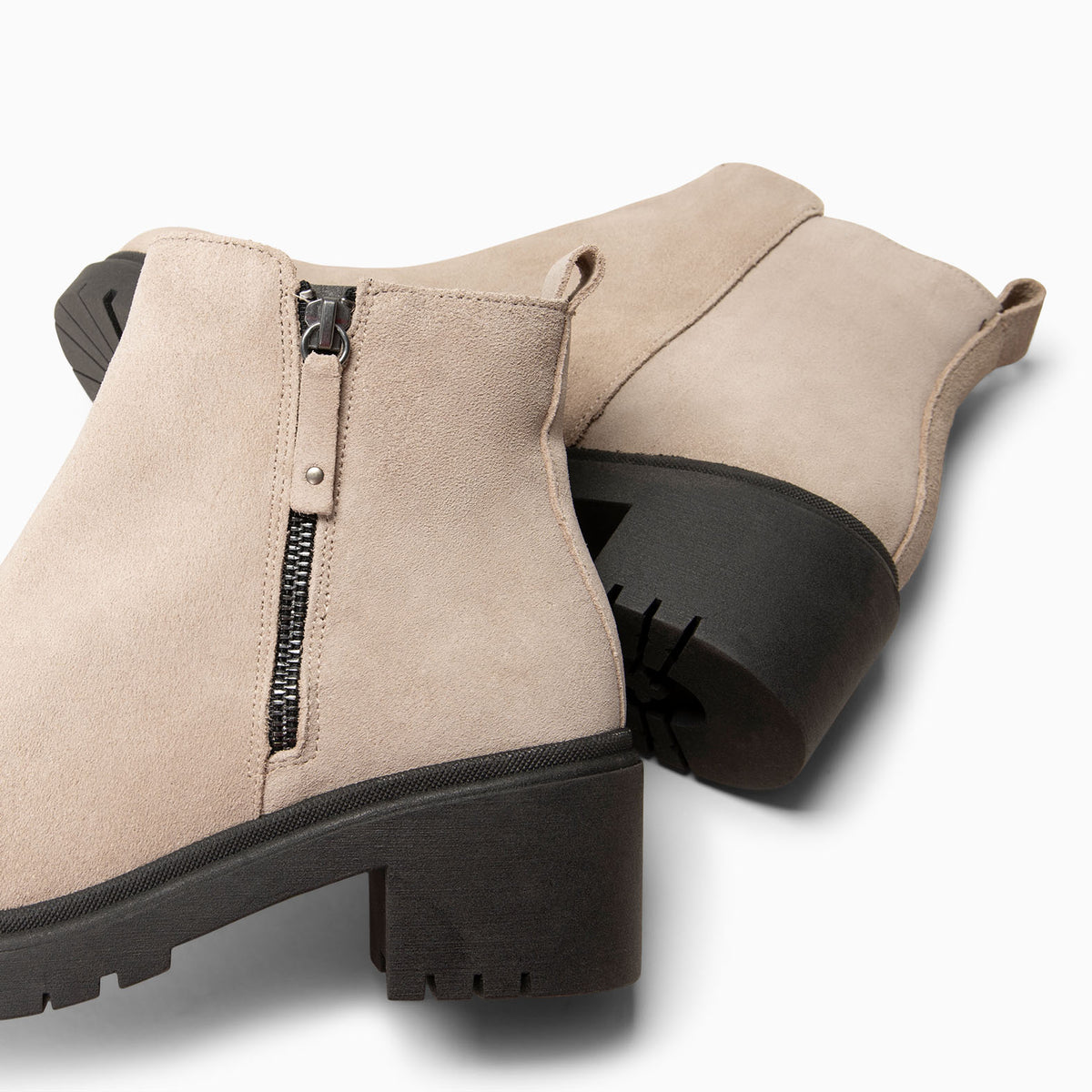 POP - Botín de piel hidrófugo BEIGE