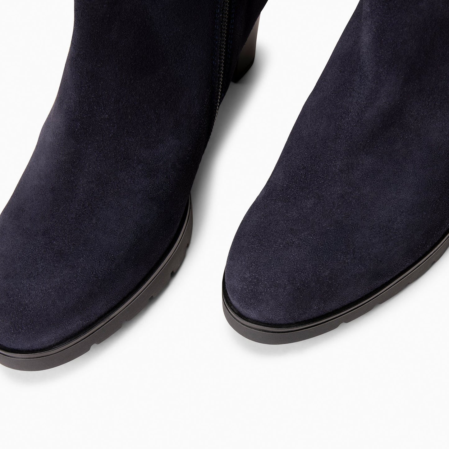 PRAGA – Botines con tacón de piel de seraje MARINO