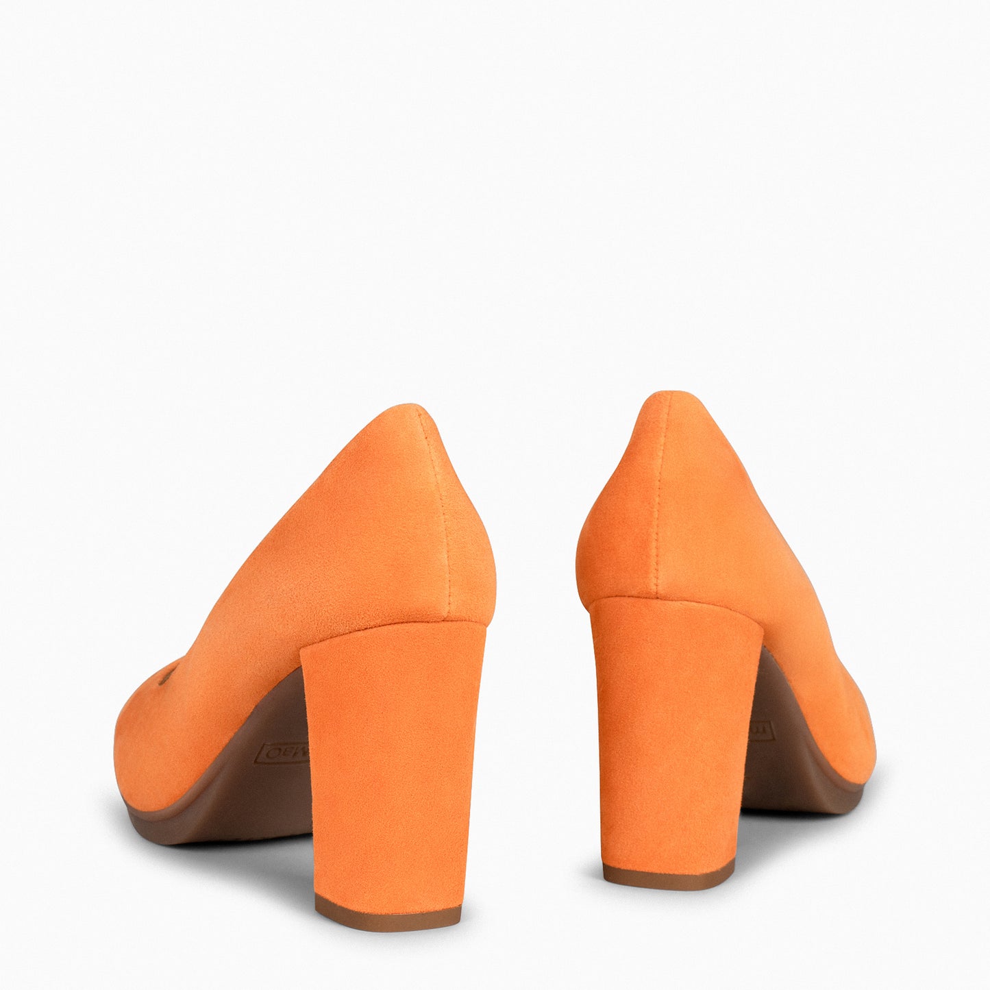 URBAN – Zapatos de tacón alto de ante  NARANJA