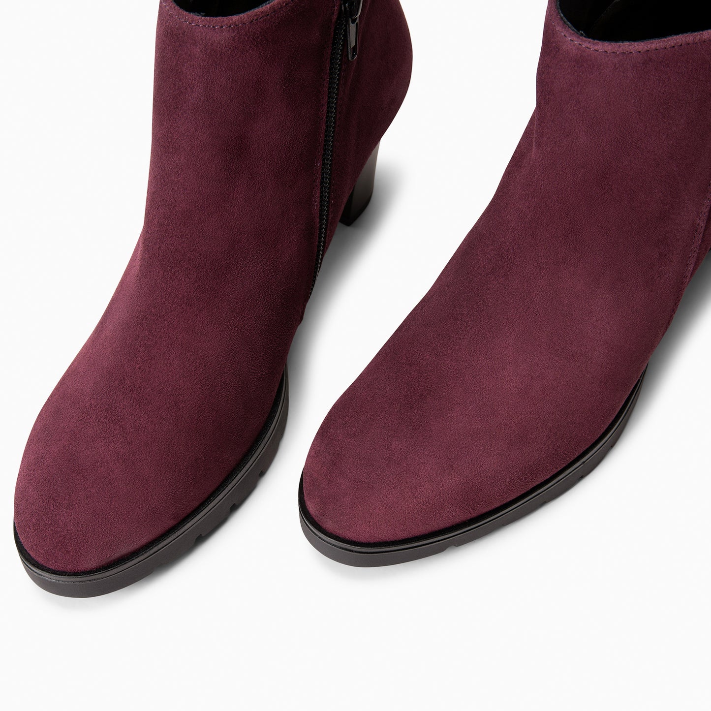 PRAGA – Botines con tacón de piel de seraje BURDEOS