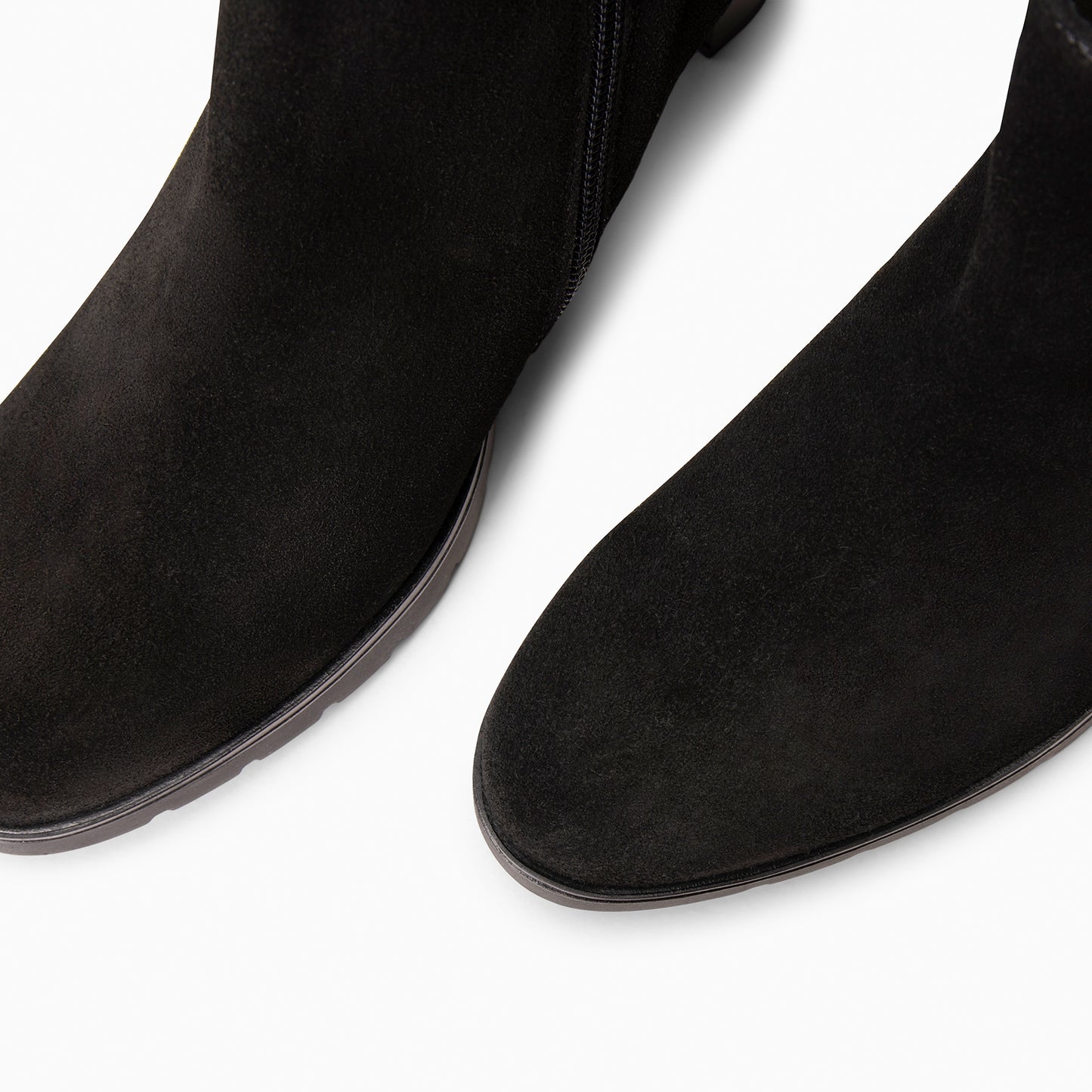 PRAGA – Botines con tacón de piel de seraje NEGRO