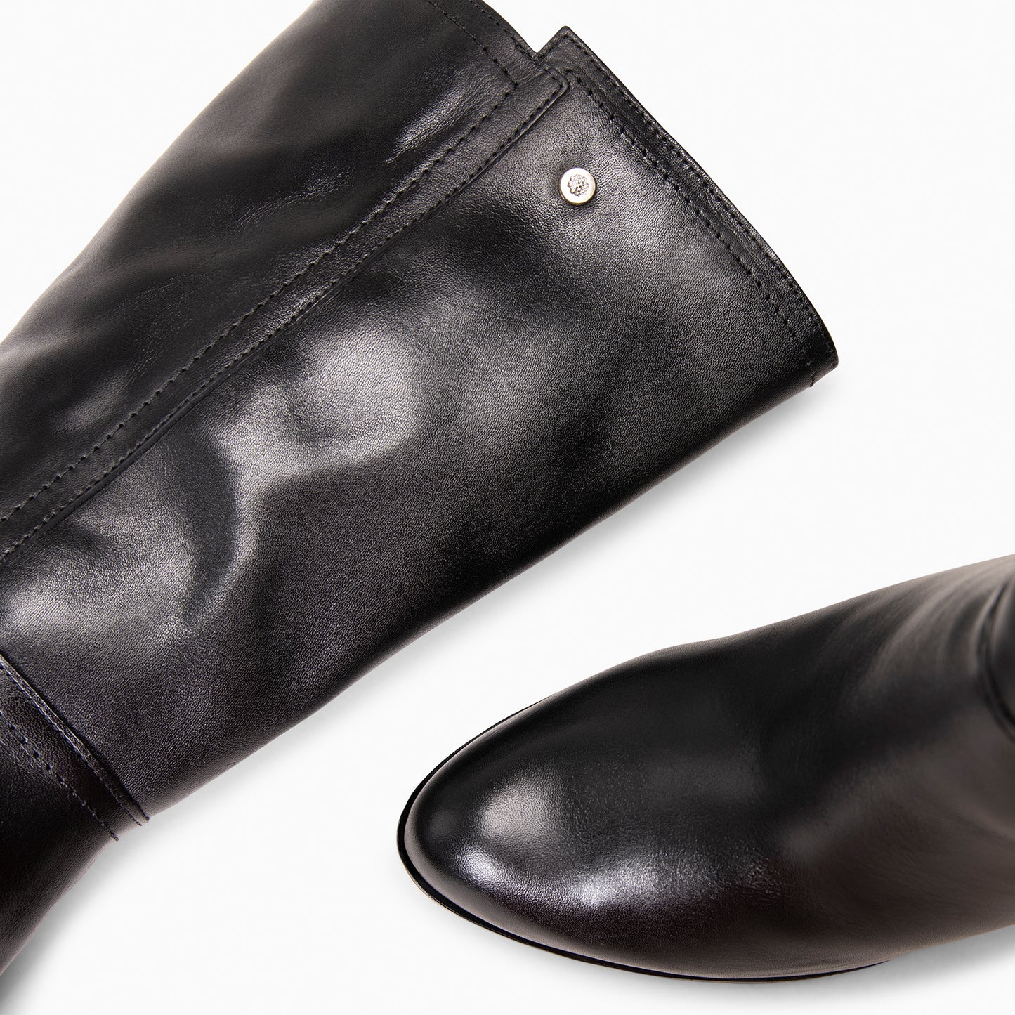 ARIANA XL – Botas de tacón y plataforma altas en piel NEGRO