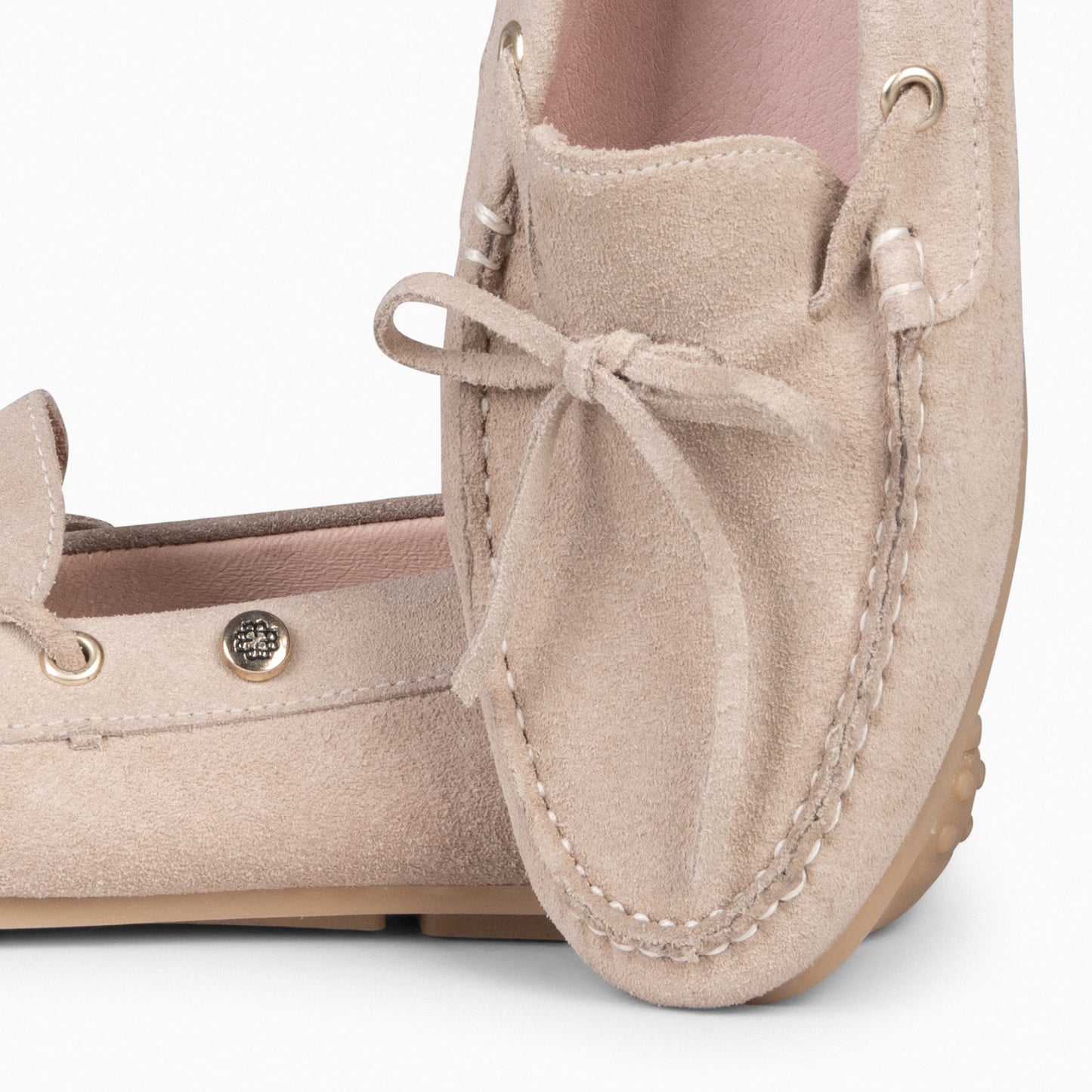 LAZO – Mocasines planos de mujer con plantilla extraíble BEIGE