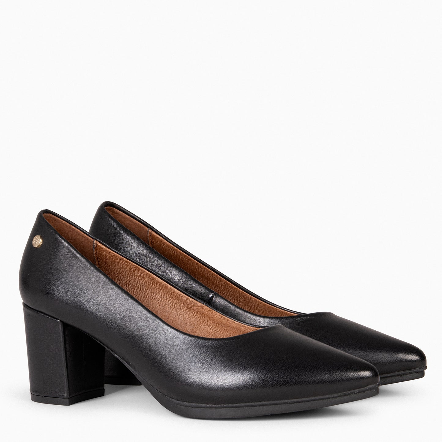 URBAN S SALÓN - Zapatos de tacón medio de napa en NEGRO