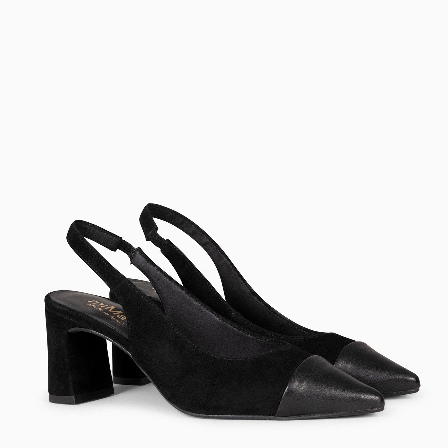 DIANA - Zapato con puntera afilada bicolor NEGRO