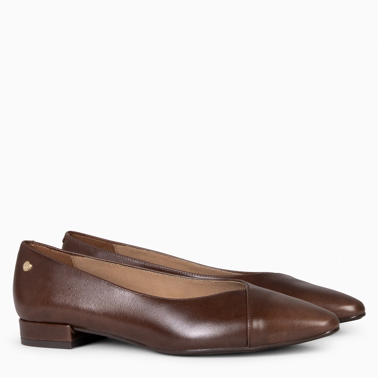 MARIE – Zapatos bajos de punta fina MARRON