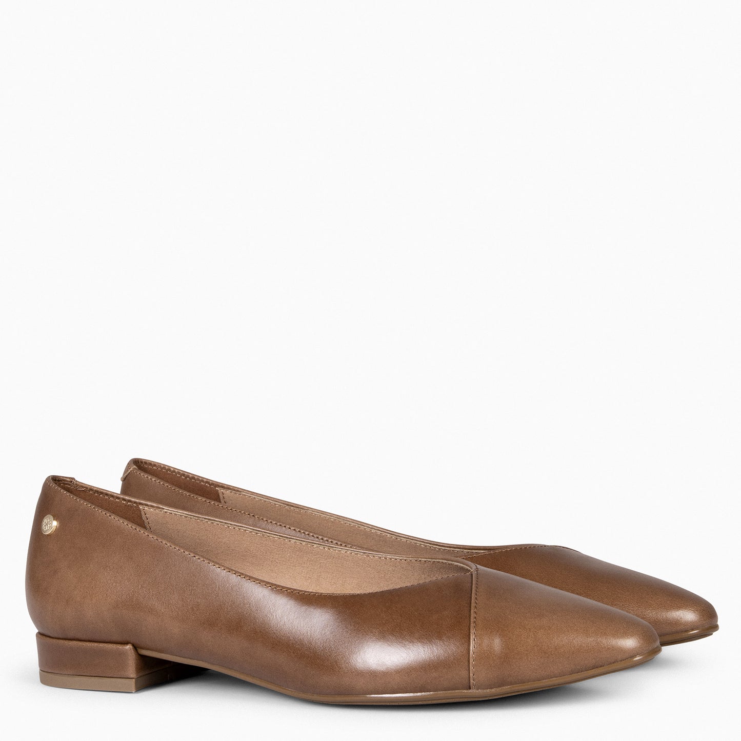 MARIE– Bailarinas tacón bajo TAUPE
