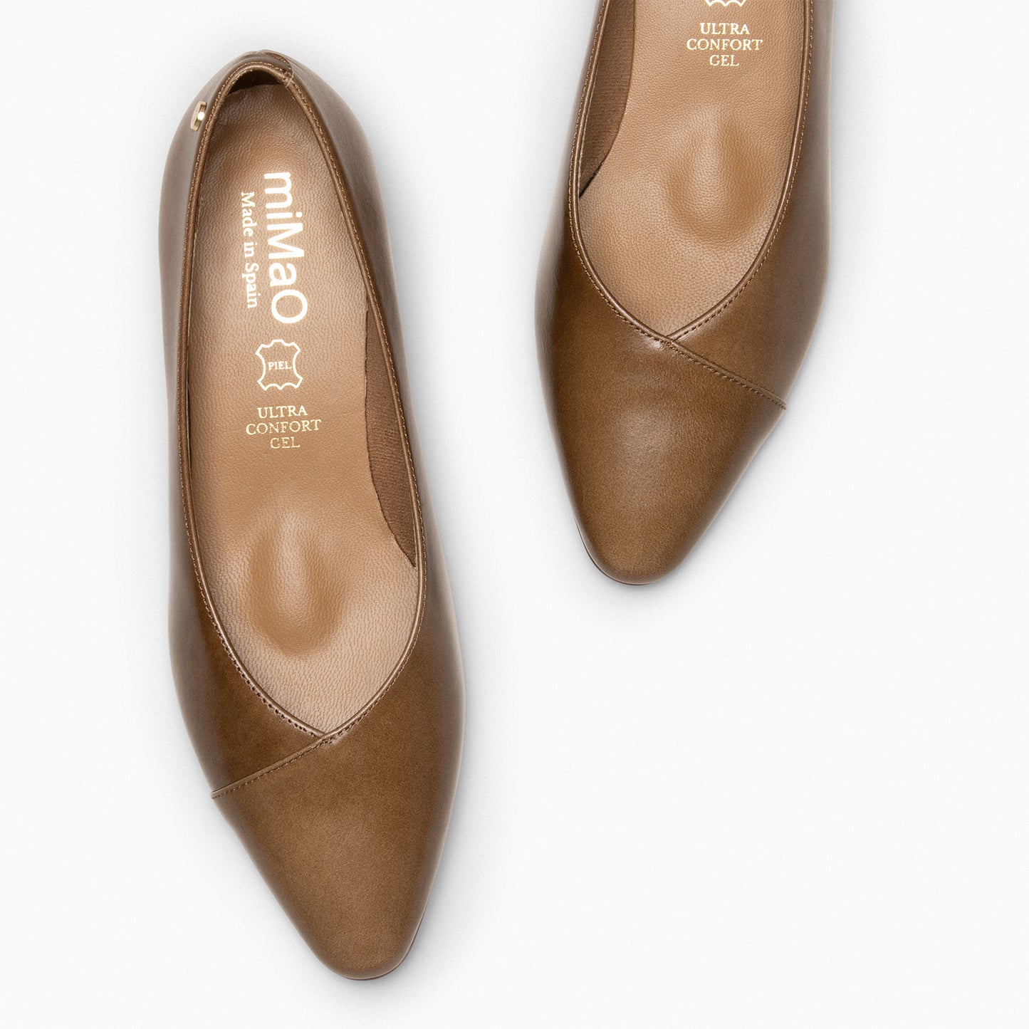 MARIE– Bailarinas tacón bajo TAUPE