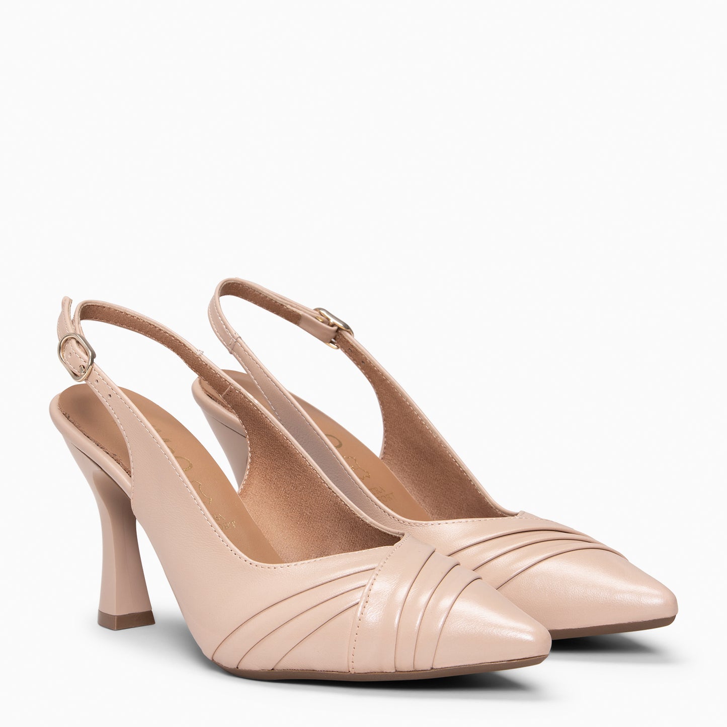 CARLA– Zapato de tacón alto destalonado NUDE