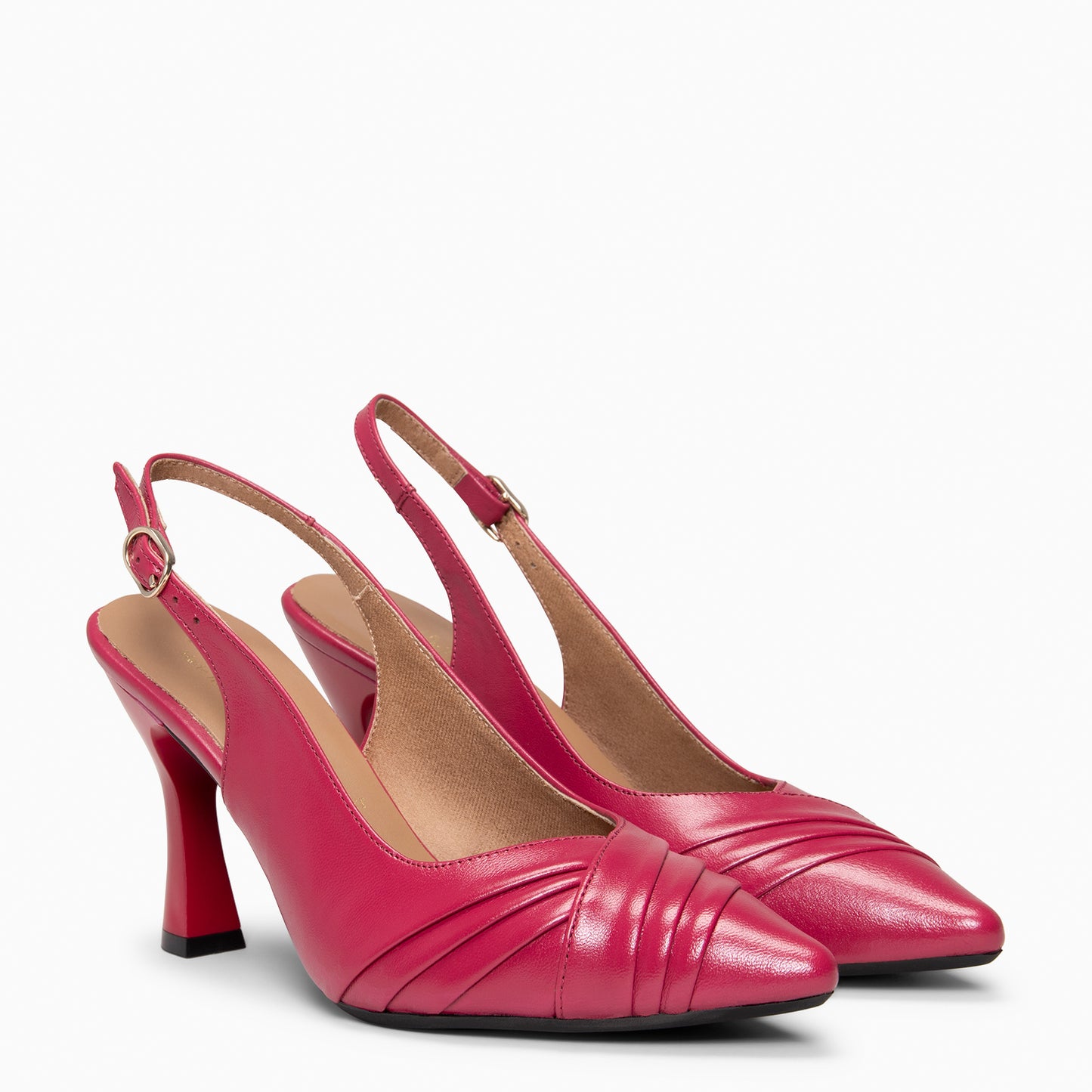 CARLA– Zapato de tacón alto destalonado CEREZA