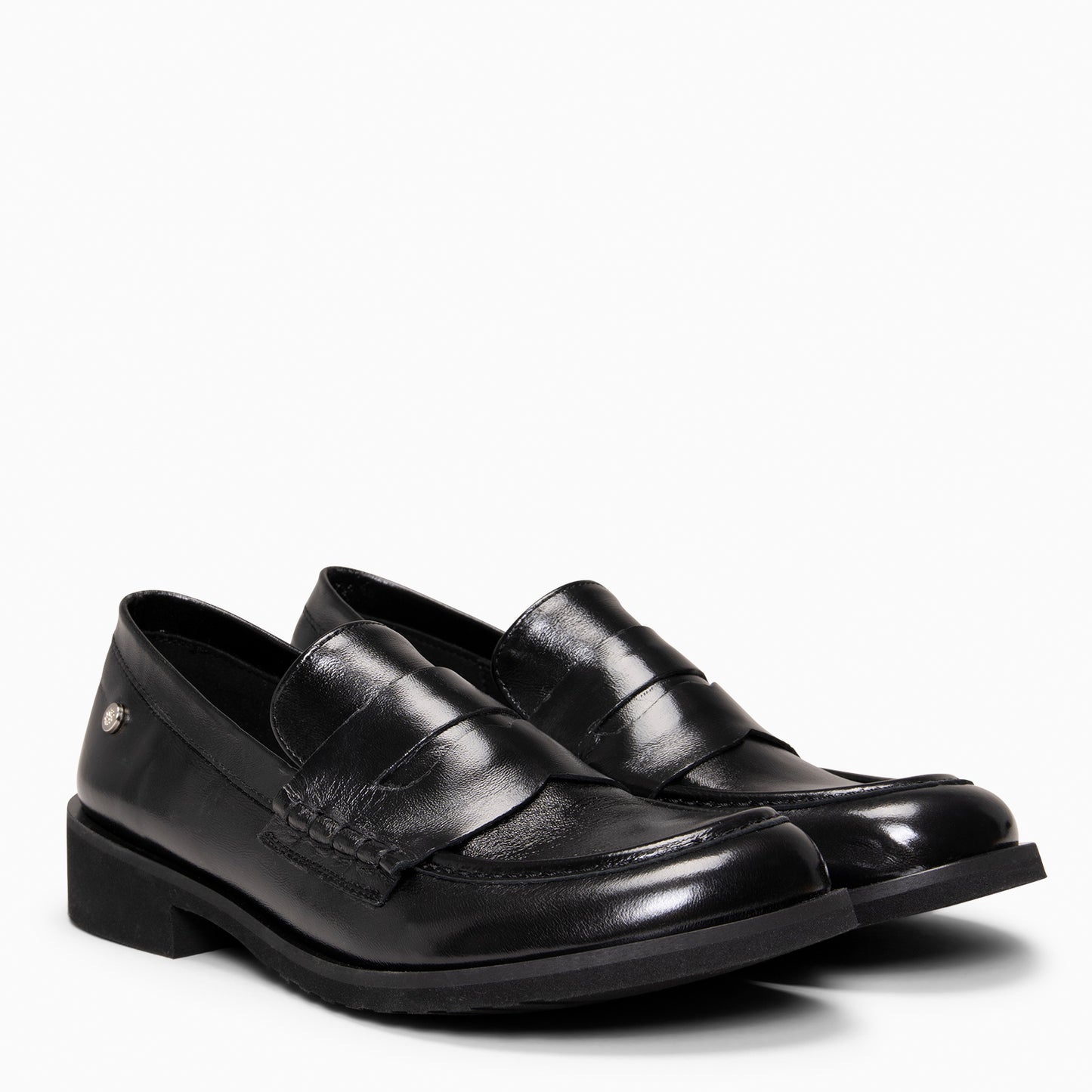 HARVARD - Mocasines planos de piel NEGRO