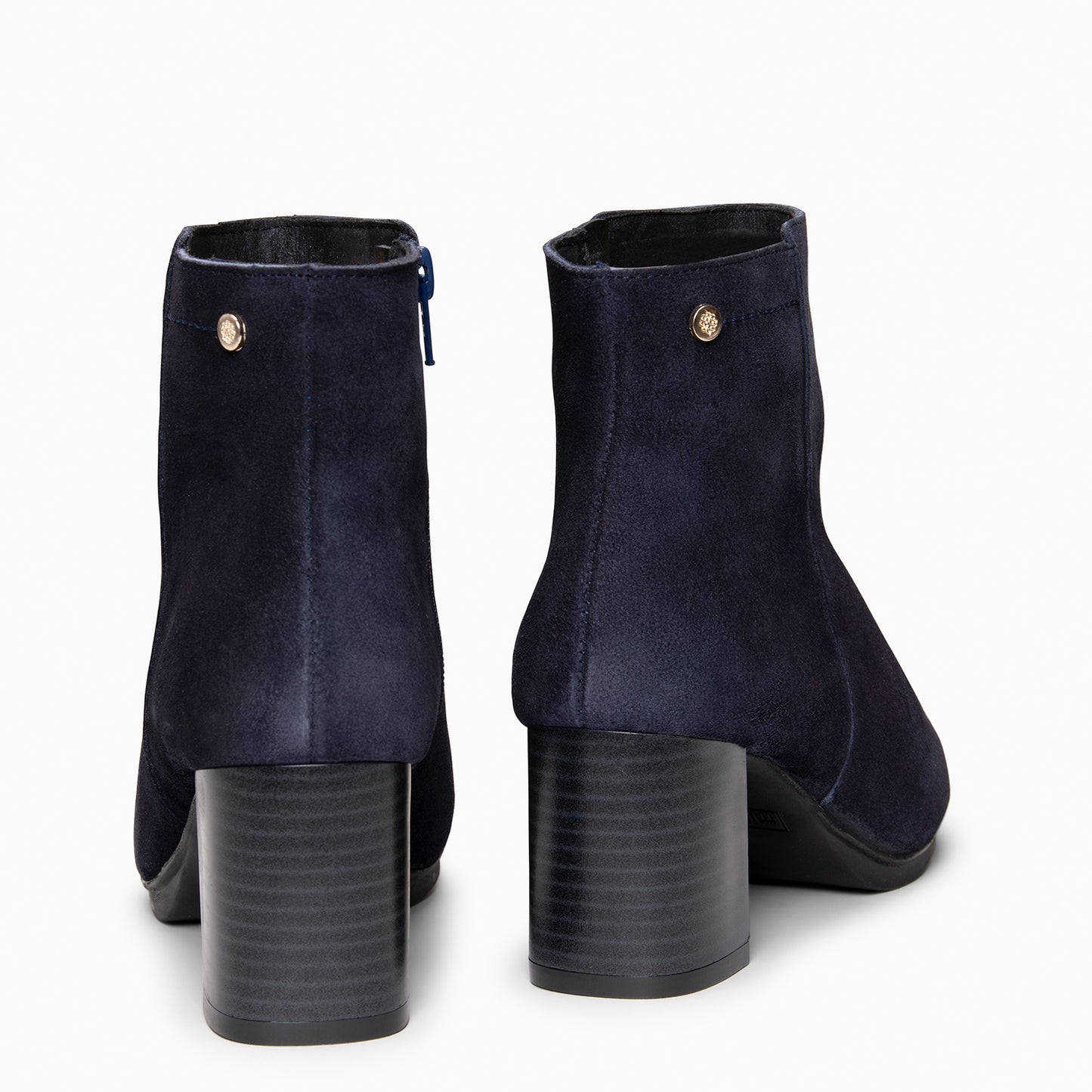 CITY - Botines de tacón ancho y punta fina MARINO