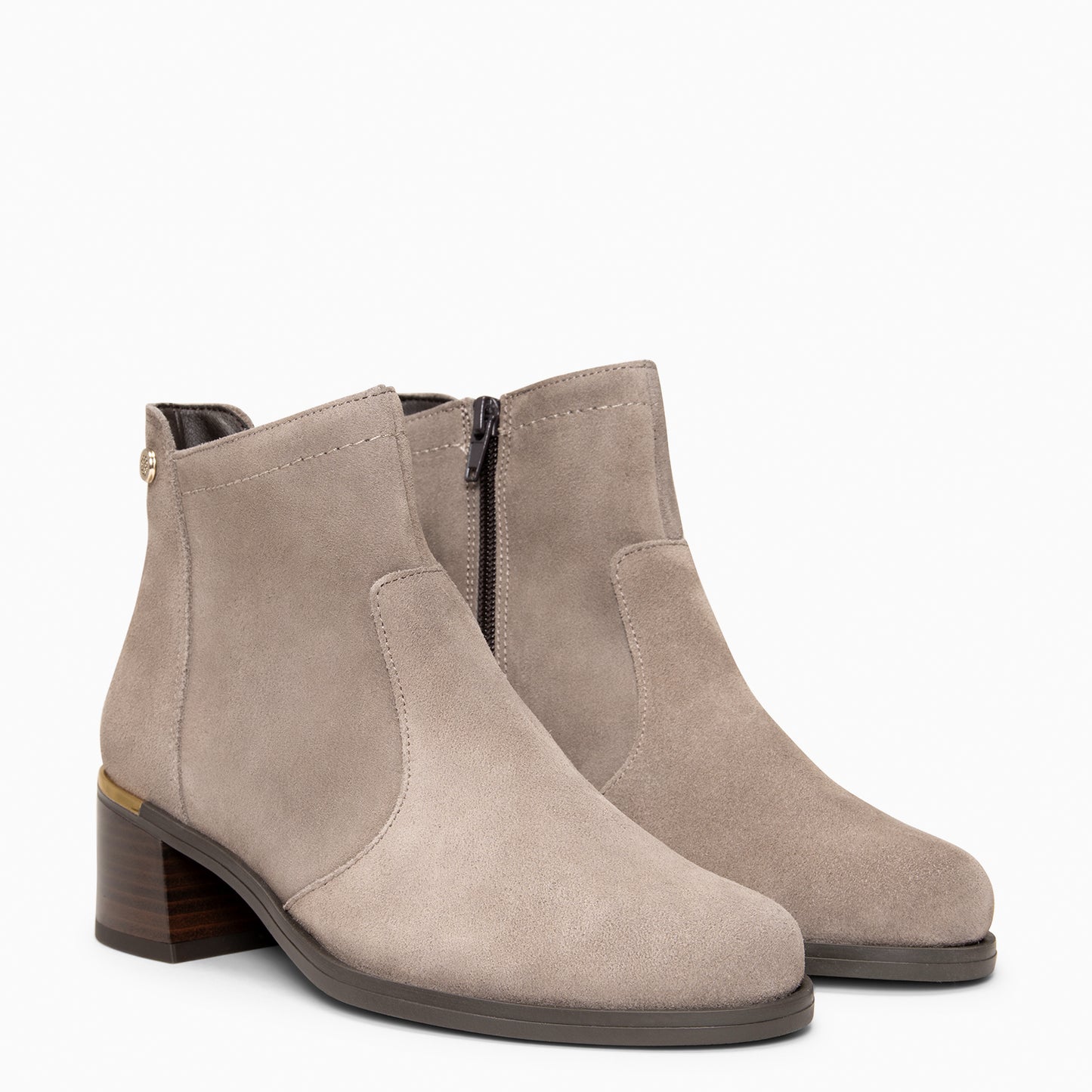 NIXIE – botines de tacón bajo para mujer  TAUPE