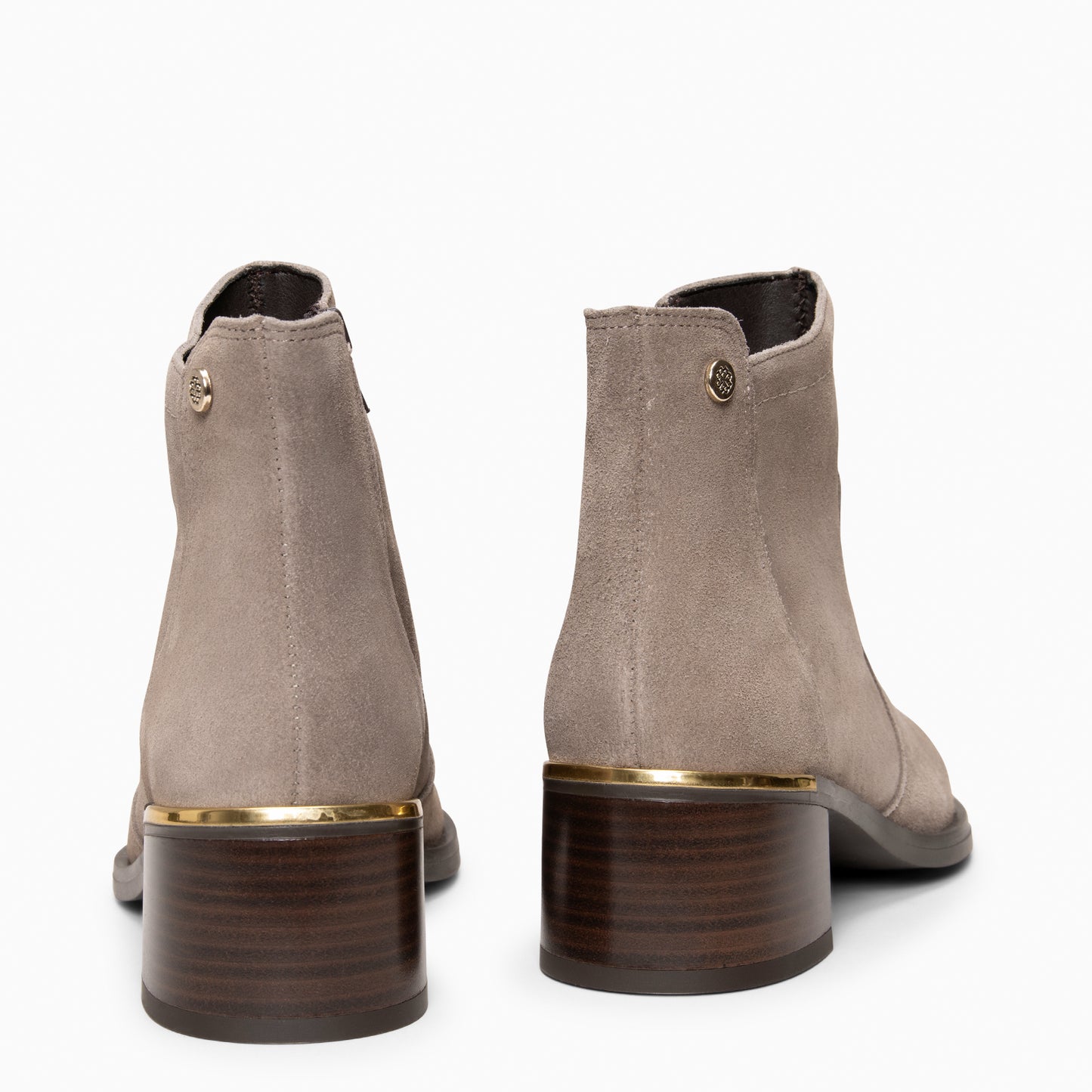 NIXIE – botines de tacón bajo para mujer  TAUPE