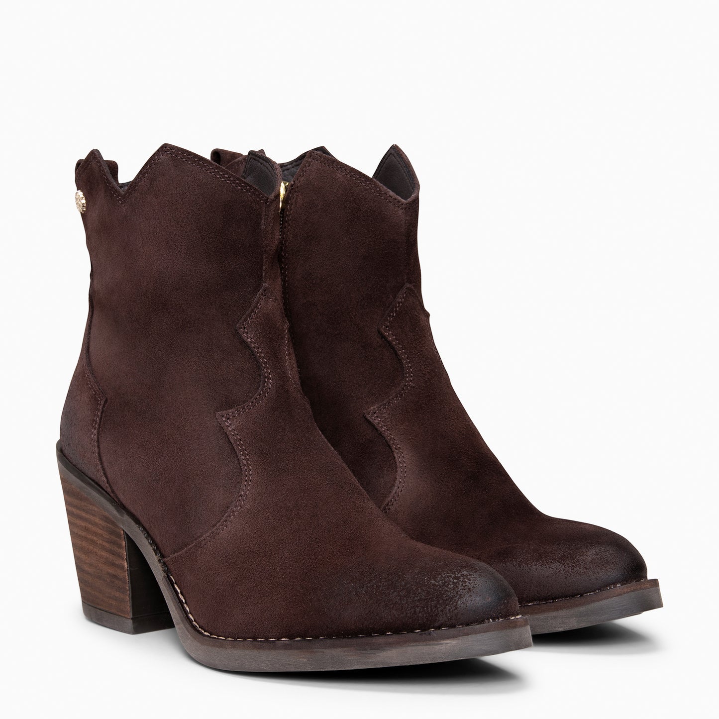 BEDFORD – Botines cowboy con tacón MARRON