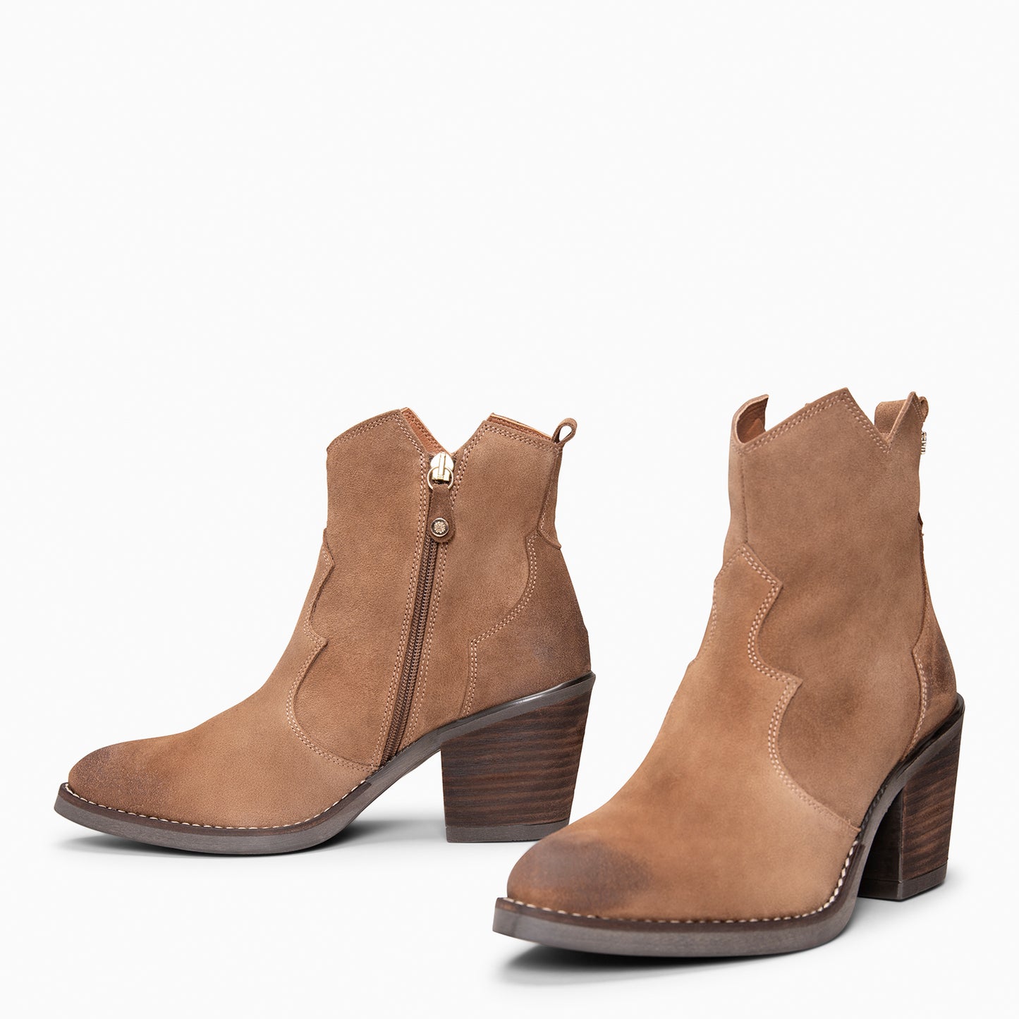 BEDFORD – Botines cowboy con tacón CAMEL