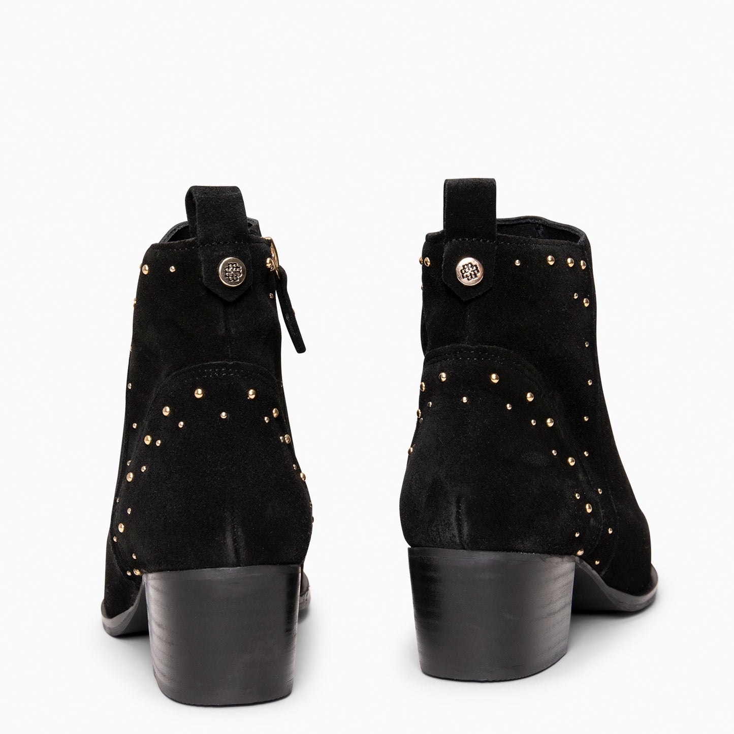 DUSTY– botines de serraje con tachas NEGRO