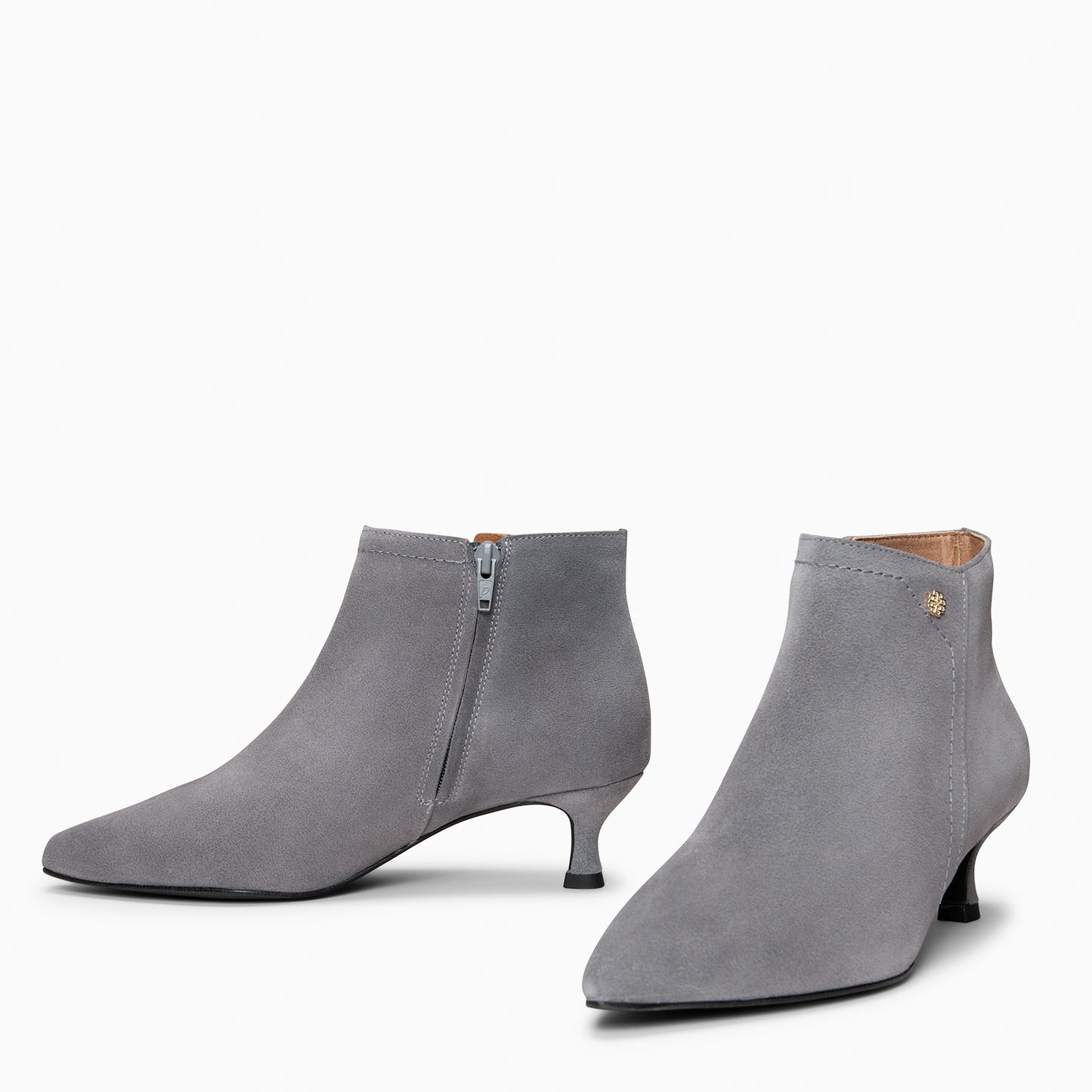 LORD– Botines tacón bajo GRIS
