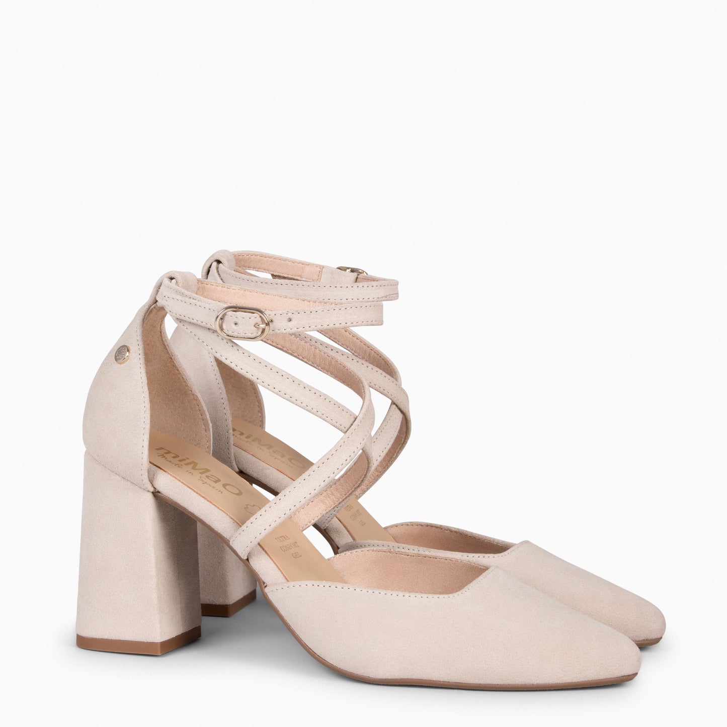 ARIEL - Zapato de tacón ancho BEIGE