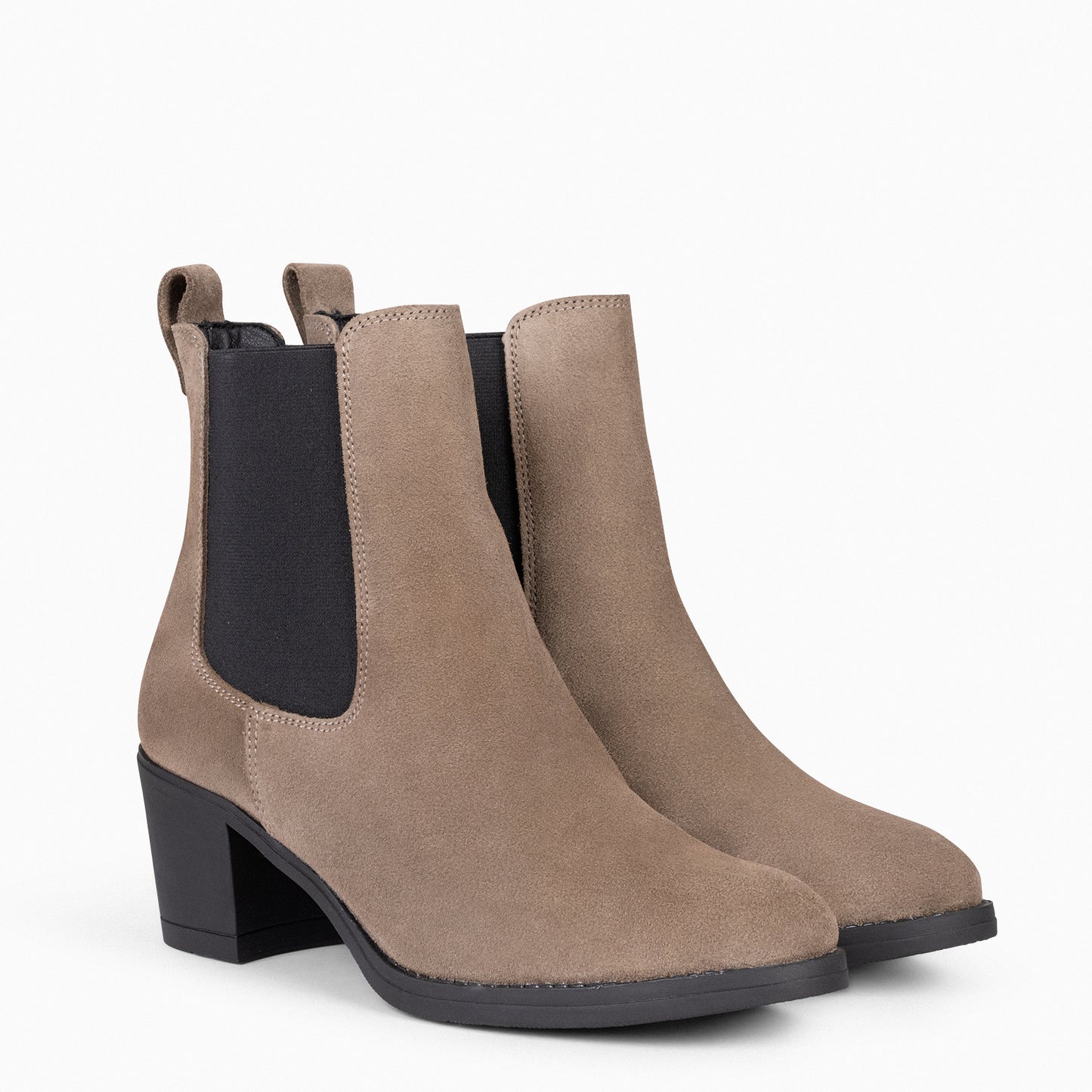 NEW CHELSEA - Botines de caña alta con tacón para mujer TAUPE