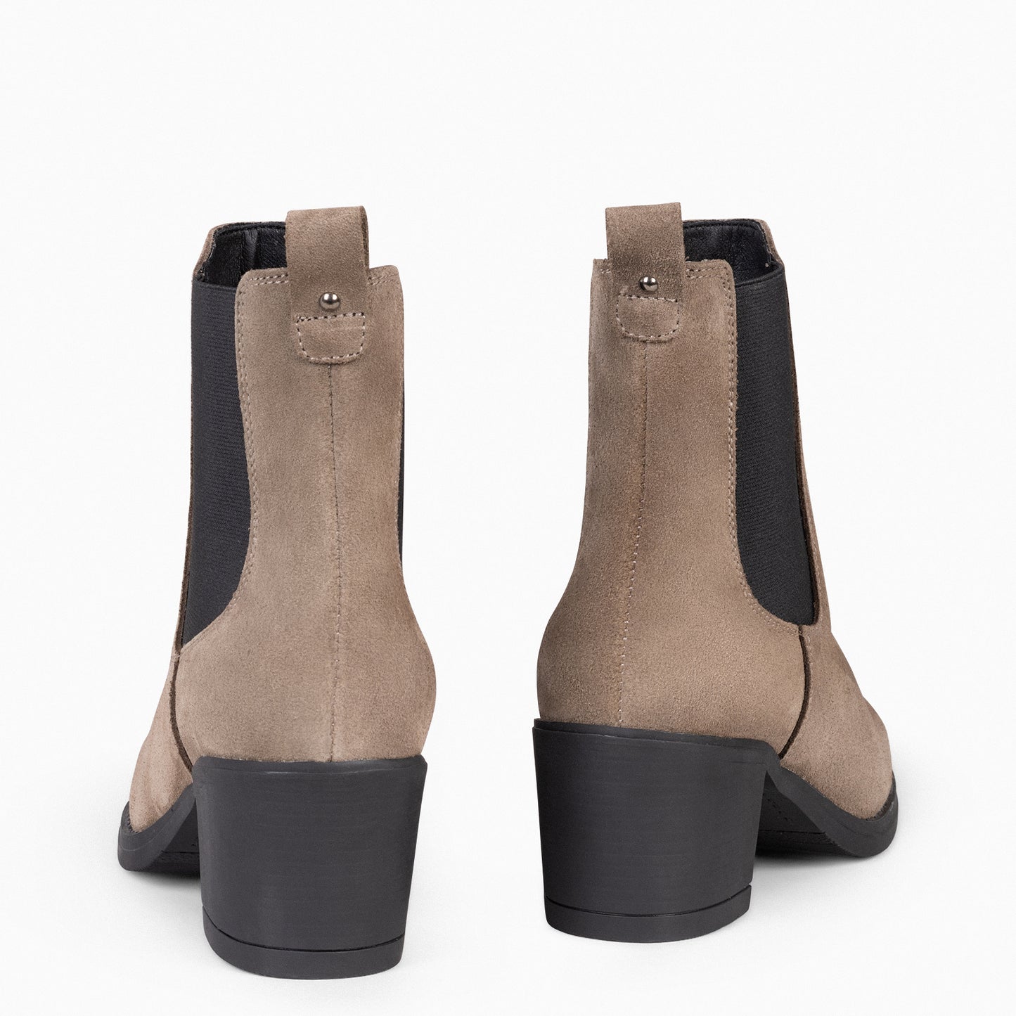 NEW CHELSEA - Botines de caña alta con tacón para mujer TAUPE