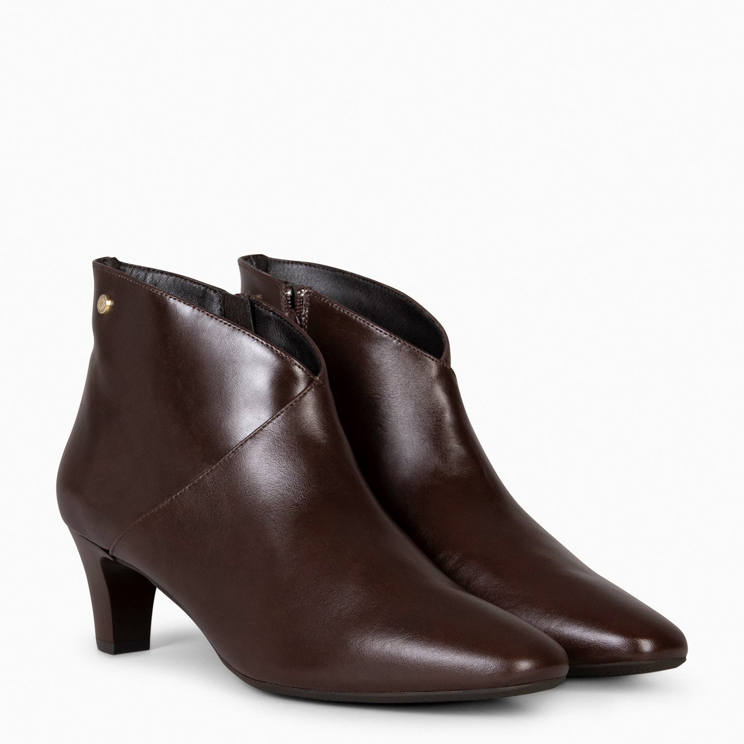 LADY - Bottines en cuir nappa pour femme MARRON