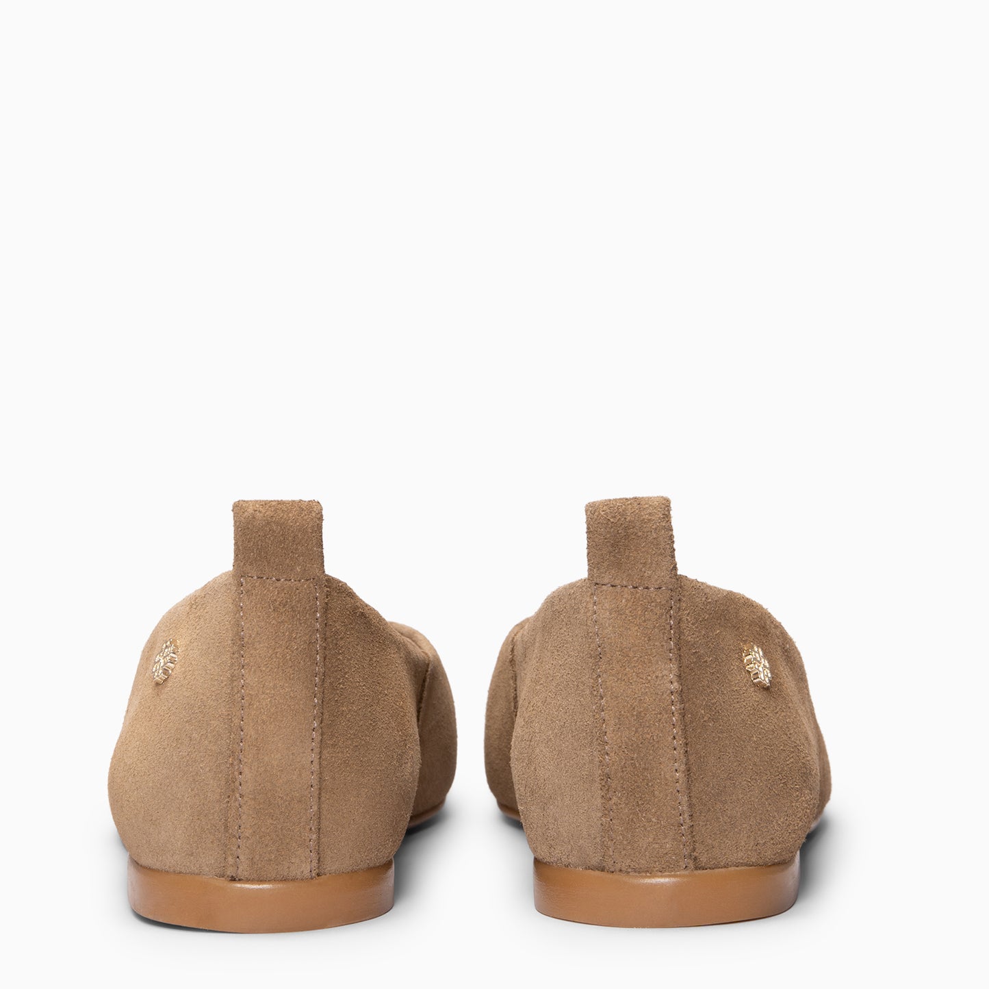 CLAUDIA - Bailarinas de ante con tacón bajo TAUPE