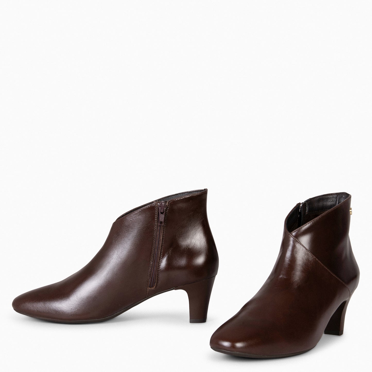 LADY - Bottines en cuir nappa pour femme MARRON