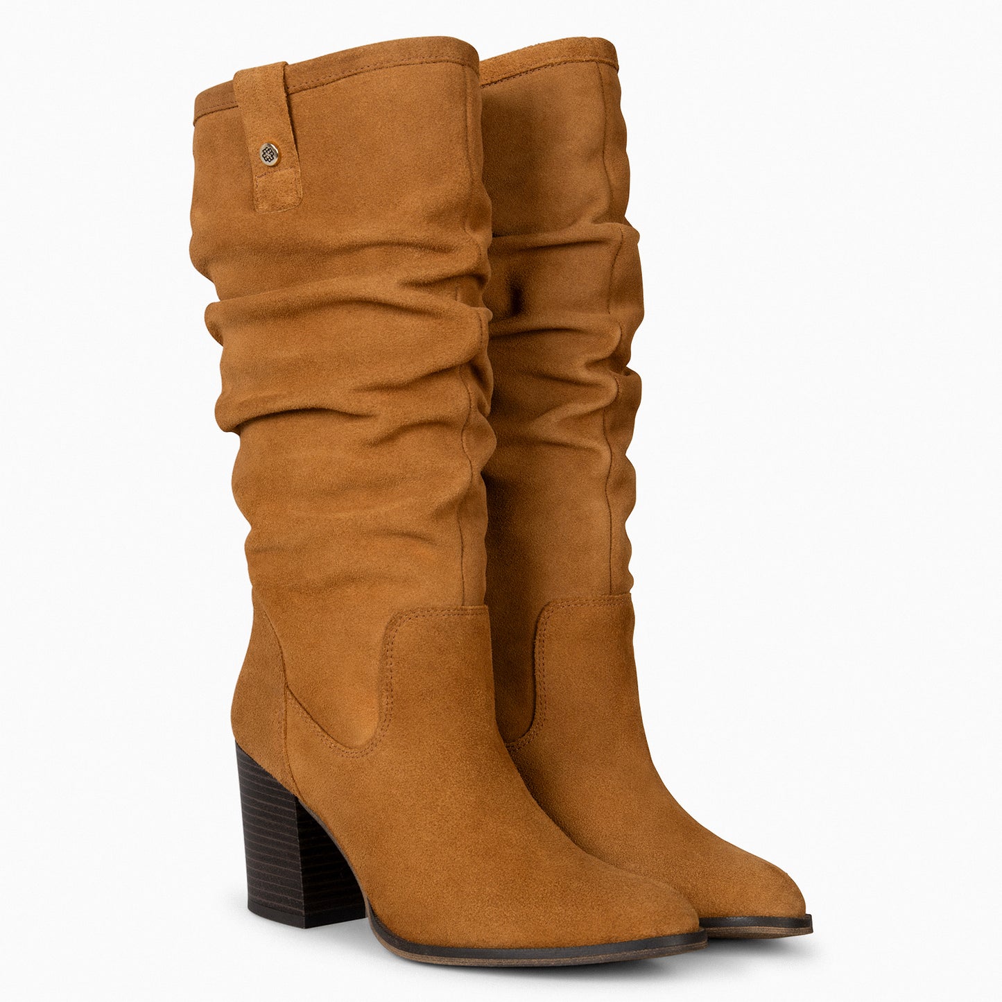 VILNA – Botas altas con tacón CAMEL