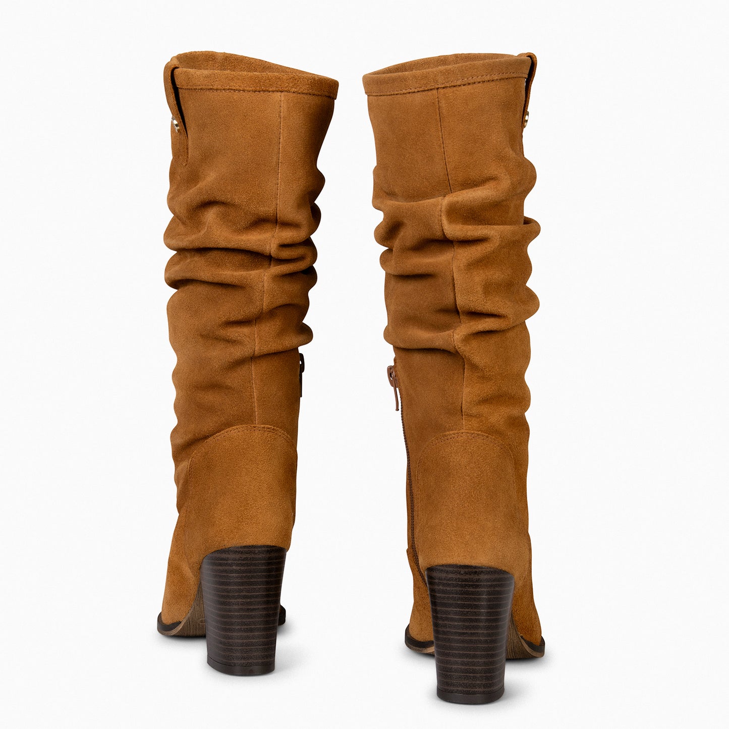 VILNA – Botas altas con tacón CAMEL