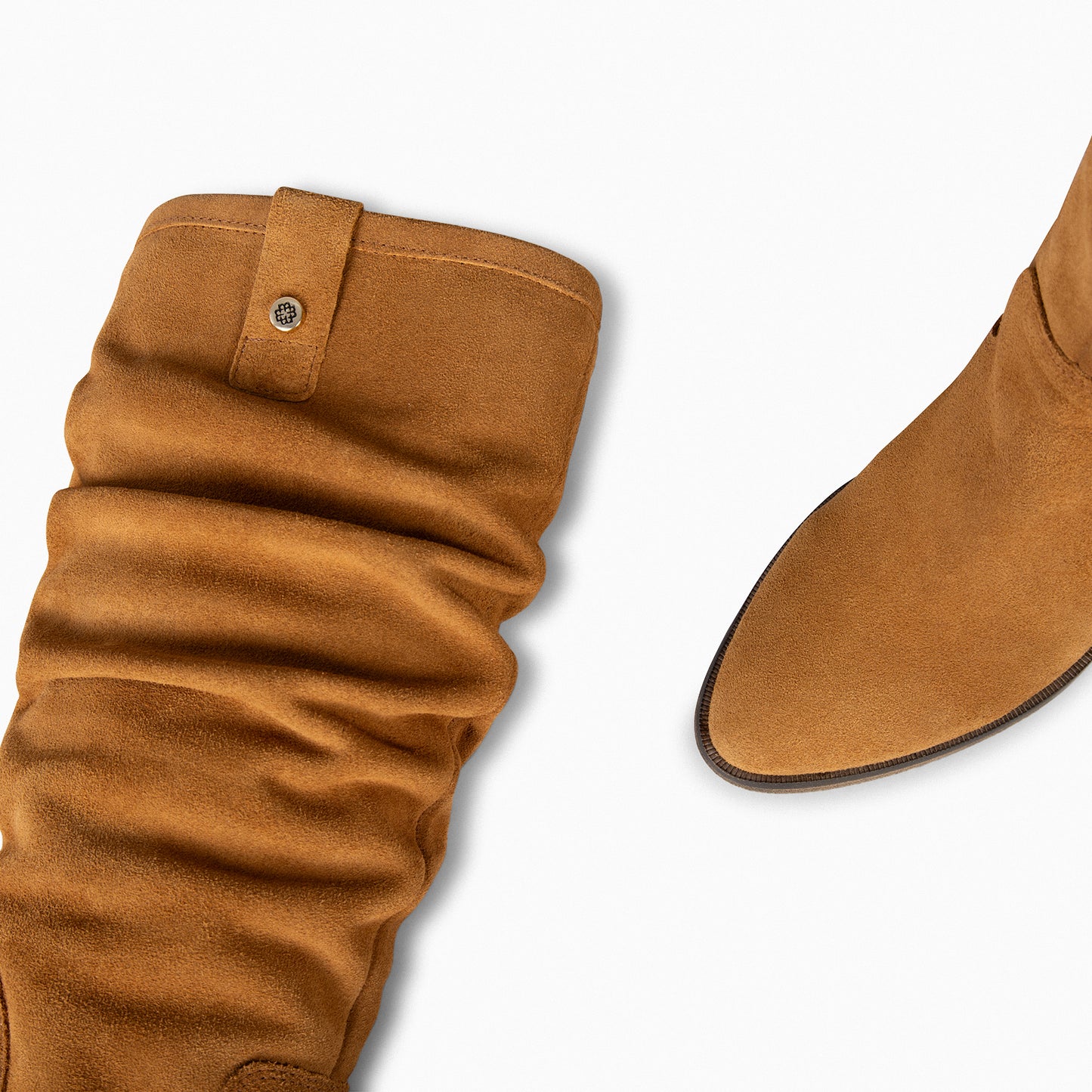 VILNA – Botas altas con tacón CAMEL