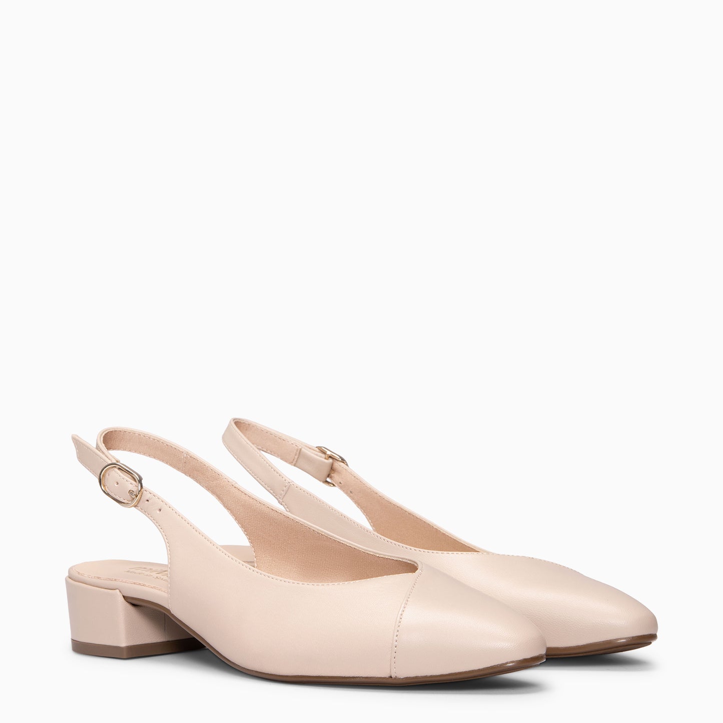 MARTINA - Zapatos Destalonados con puntera cruzada BEIGE