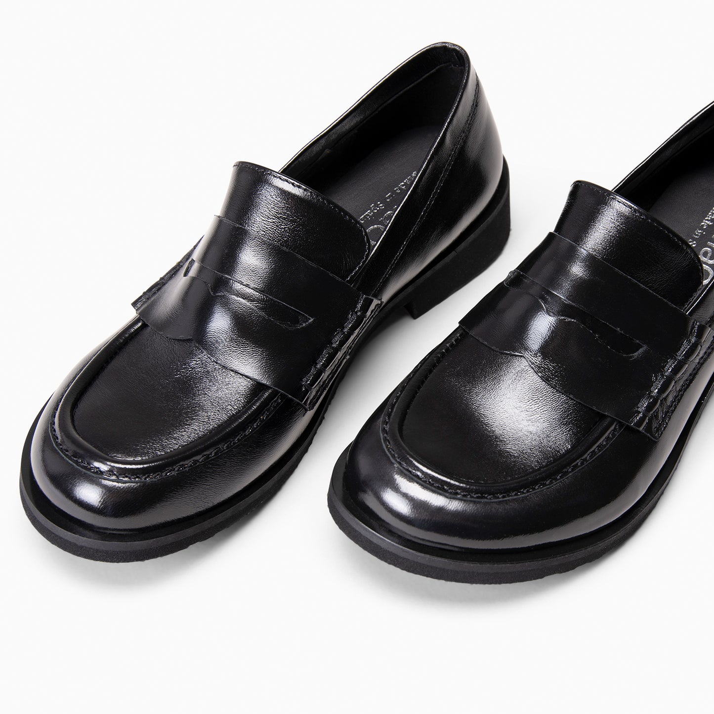 HARVARD - Mocasines planos de piel NEGRO