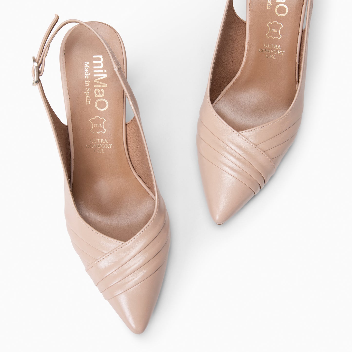 CARLA– Zapato de tacón alto destalonado NUDE