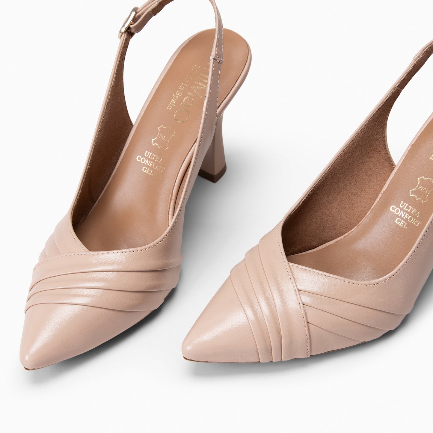 CARLA– Zapato de tacón alto destalonado NUDE