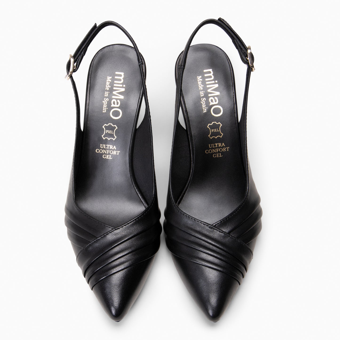 CARLA– Zapato de tacón alto destalonado NEGRO