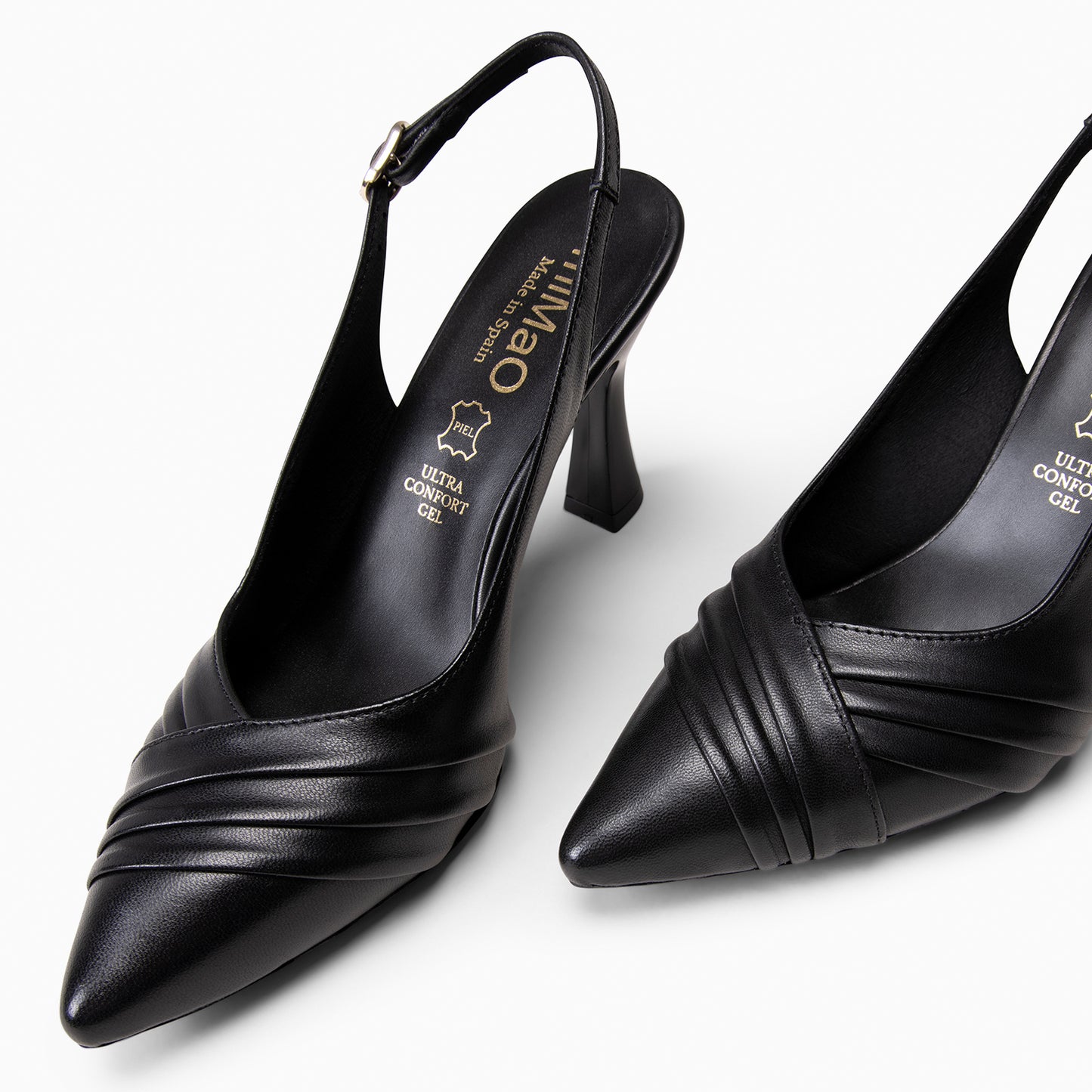 CARLA– Zapato de tacón alto destalonado NEGRO