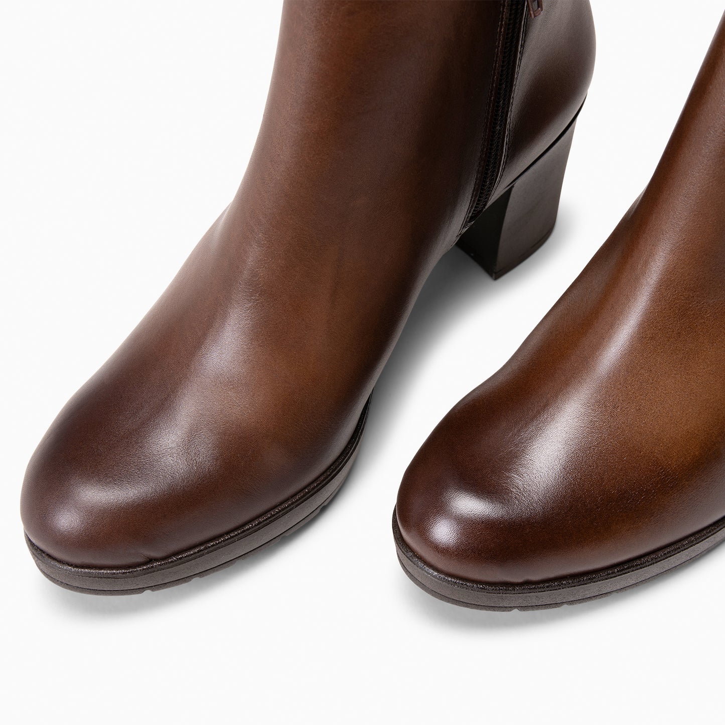 SABRINA – Botin de tacón alto con elástico lateral CAMEL