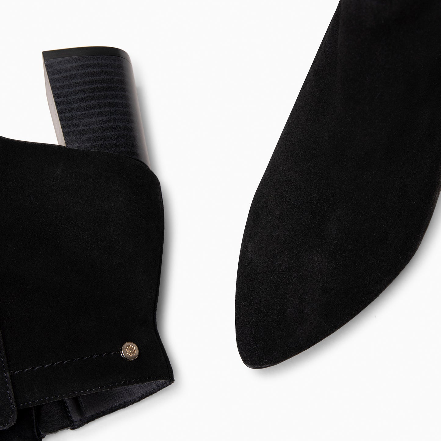 CITY - Botines de tacón ancho y punta fina NEGRO